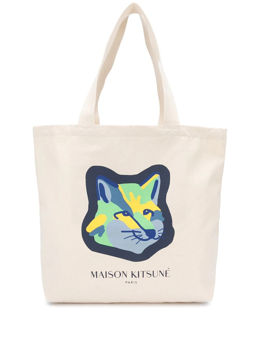 fox head-print tote bag - 1