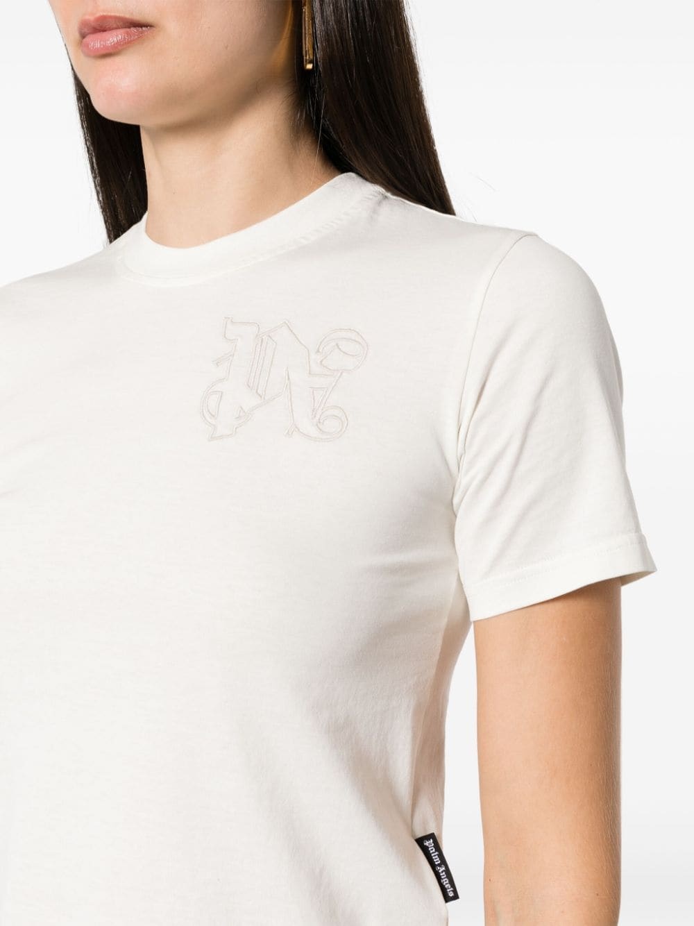 logo-embroidered cotton T-shirt - 5