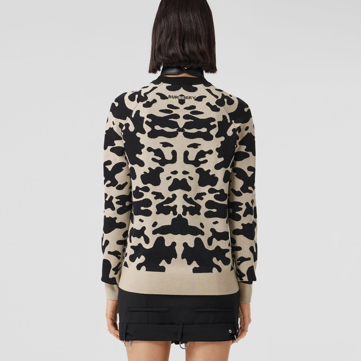 Cow Print Viscose Wool Sweater - 4