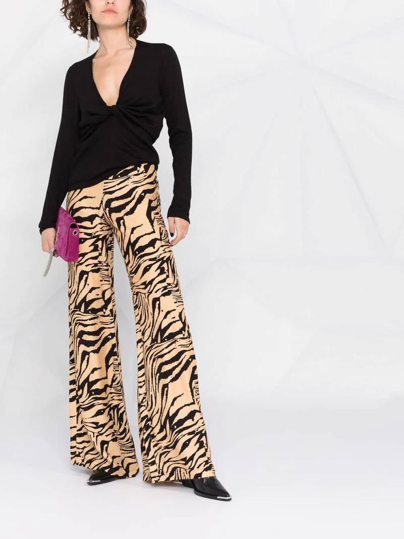 TOM FORD plunge-neck twist-detail knitted top outlook