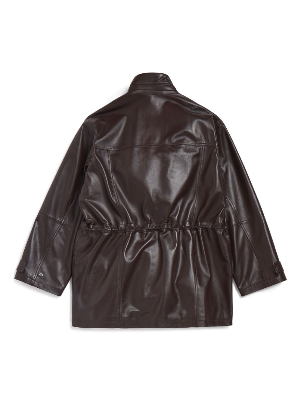 oversized leather coat - 6