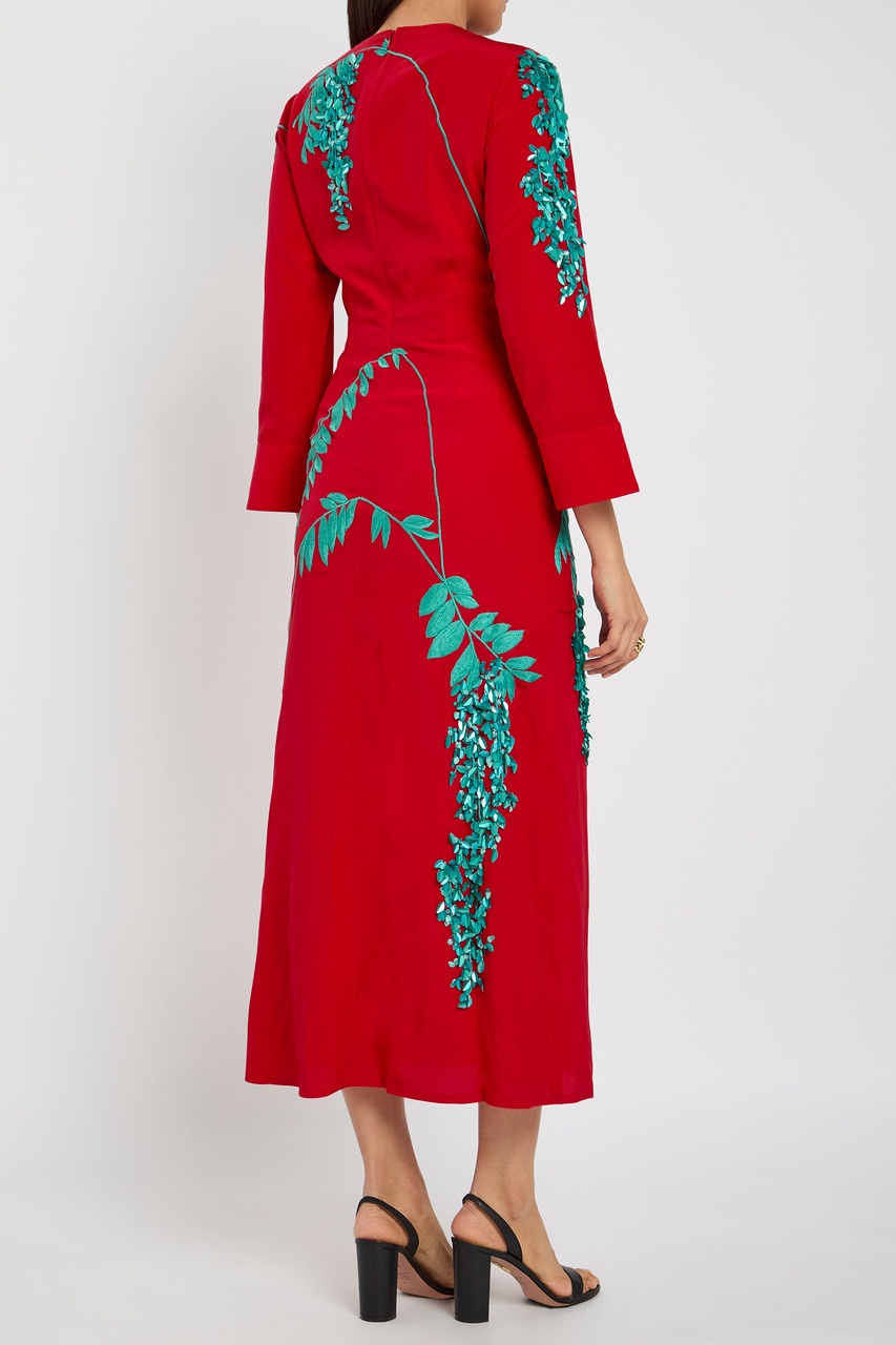 Bernadette Harry Embroidered Silk Maxi Dress - 3