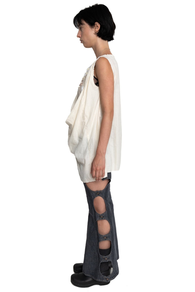 14oz Black Denim FREE WHEEL Flare Pants 4