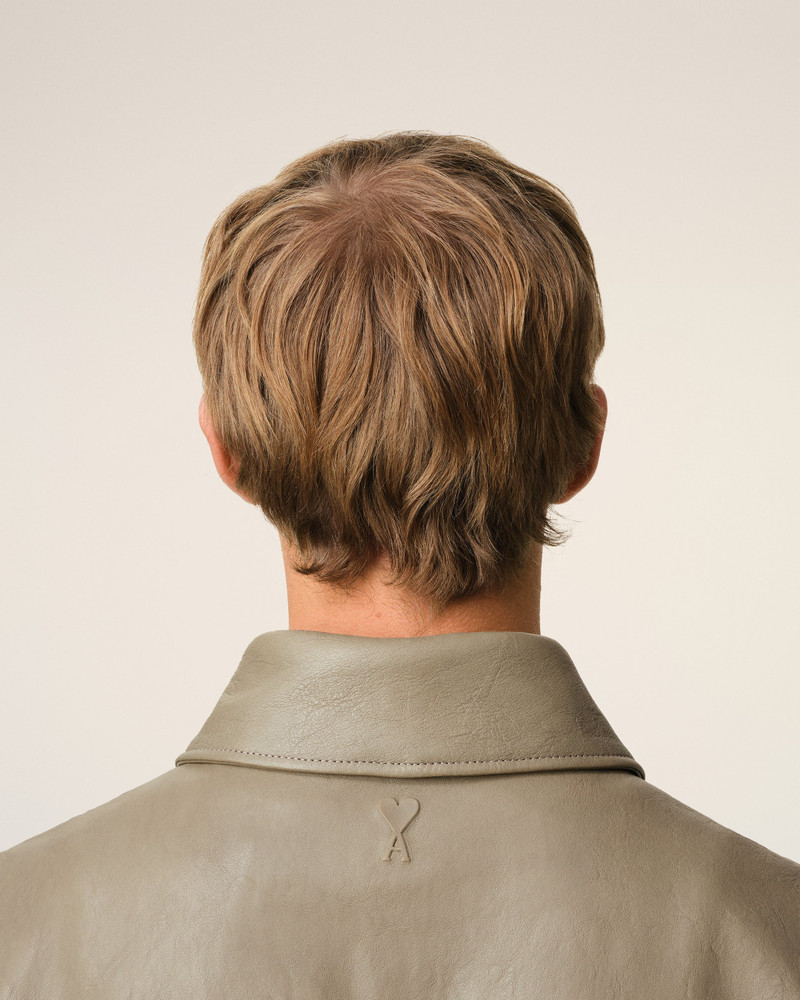 GREEN LEATHER ZIPPED JACKET 4