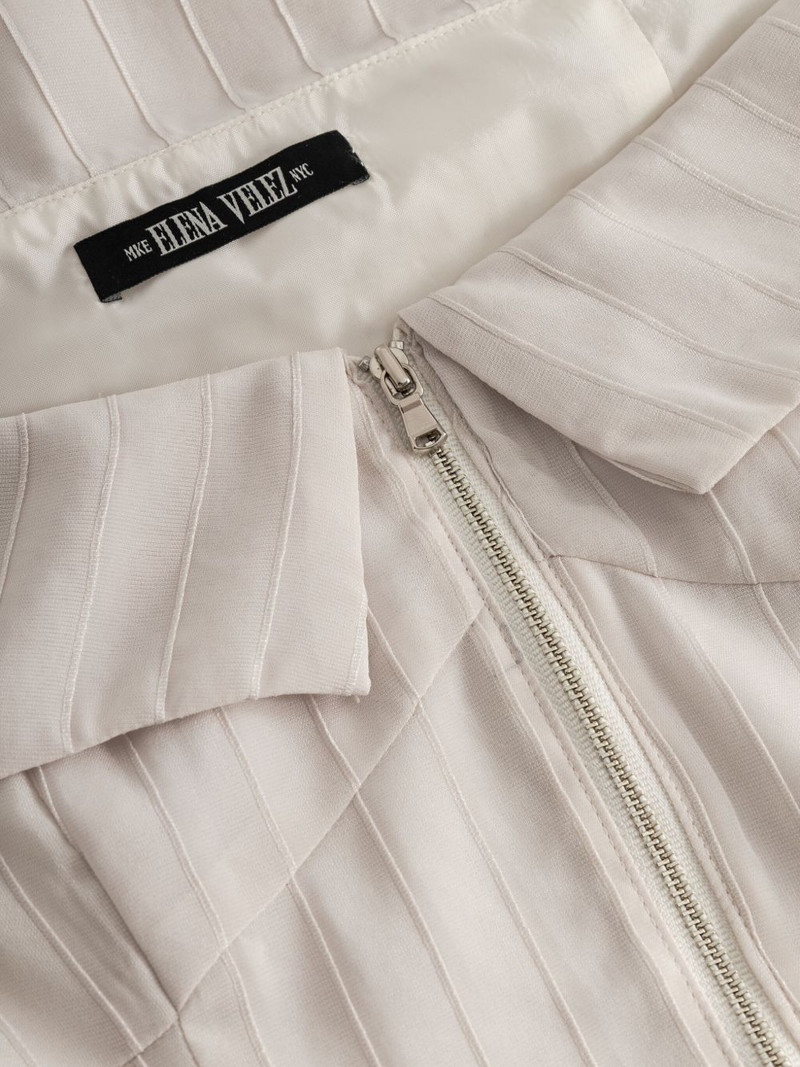 off-shoulder zip-front blouse 5