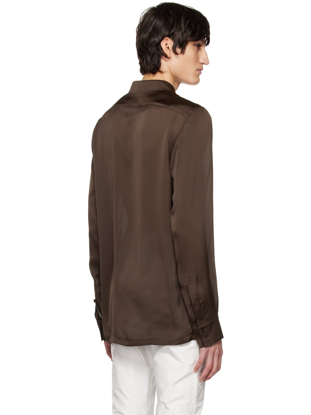 Brown Semi-Sheer Shirt - 3