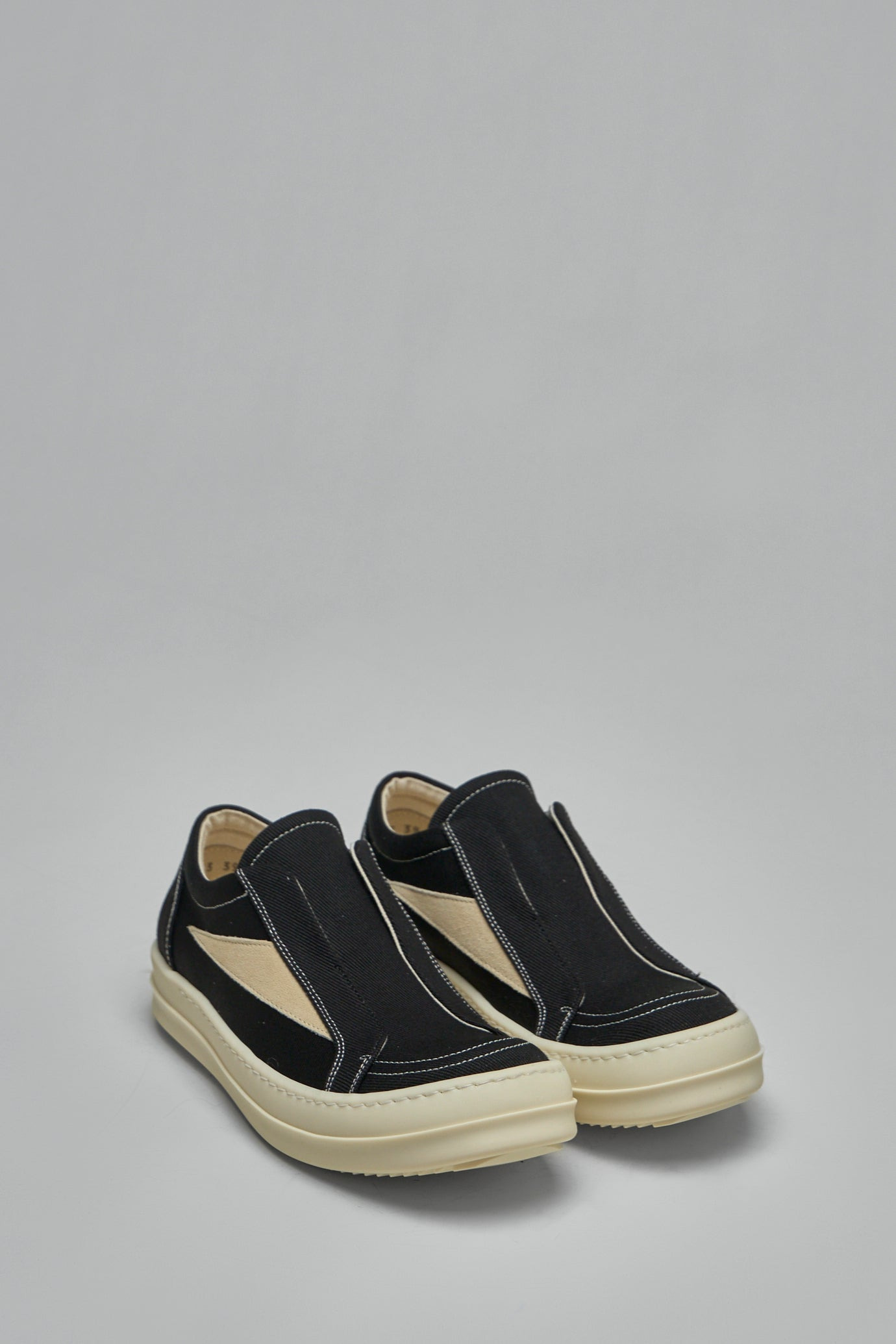 Overdyed Denim Suede Laceless Vintage Sneakers - 2