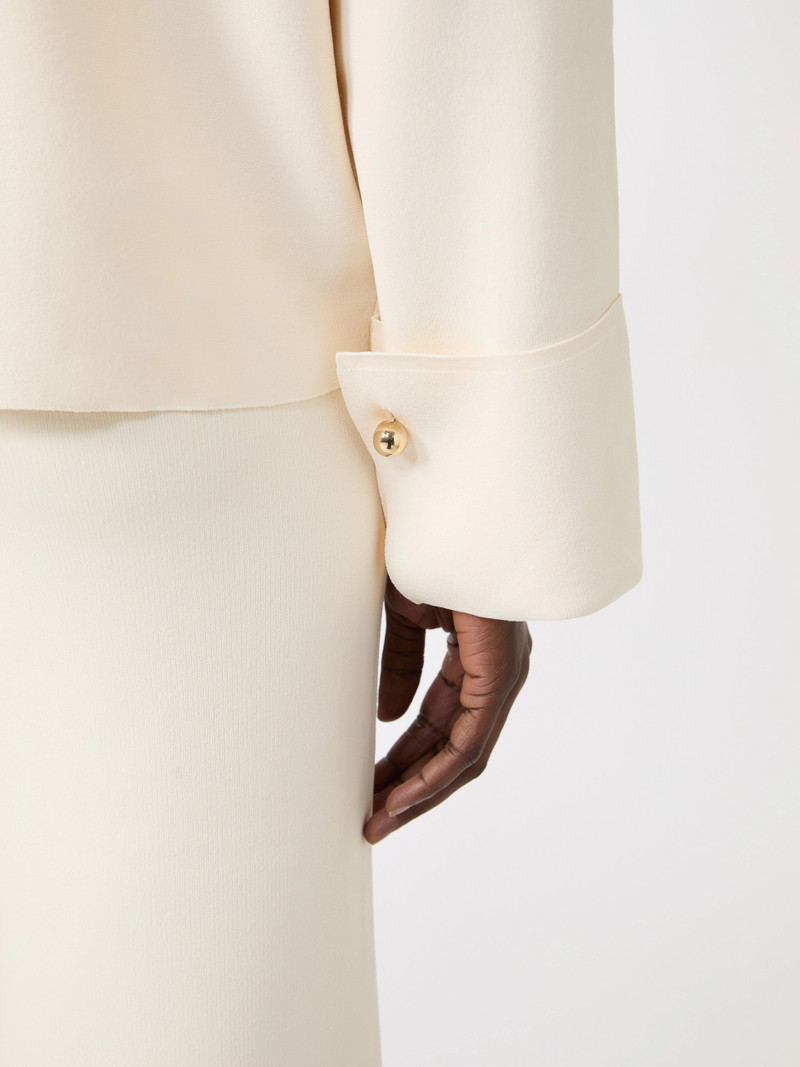 FORMATO Viscose crêpe yarn cardigan - IVORY 7