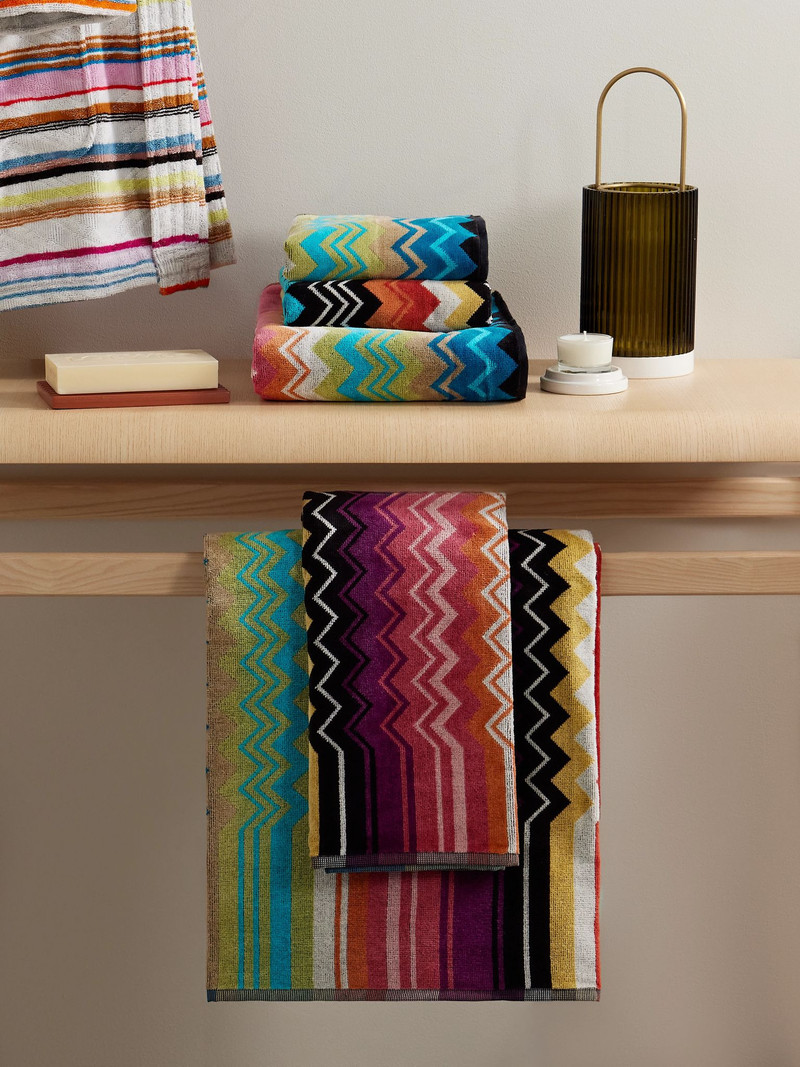 Missoni Giacomo set of five striped jacquard-knit cotton-terry towels Multi outlook