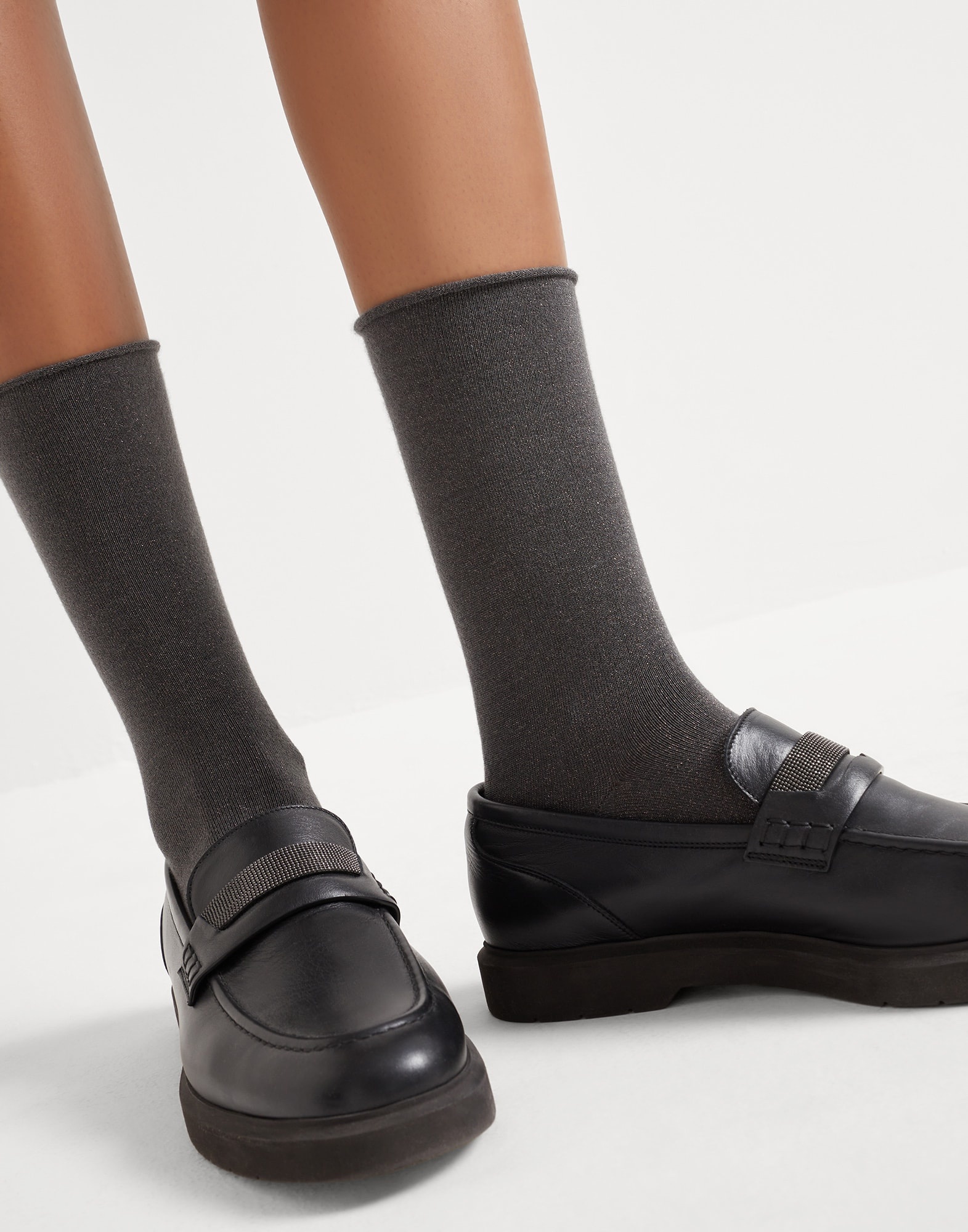 Cashmere and silk sparkling knit socks - 3