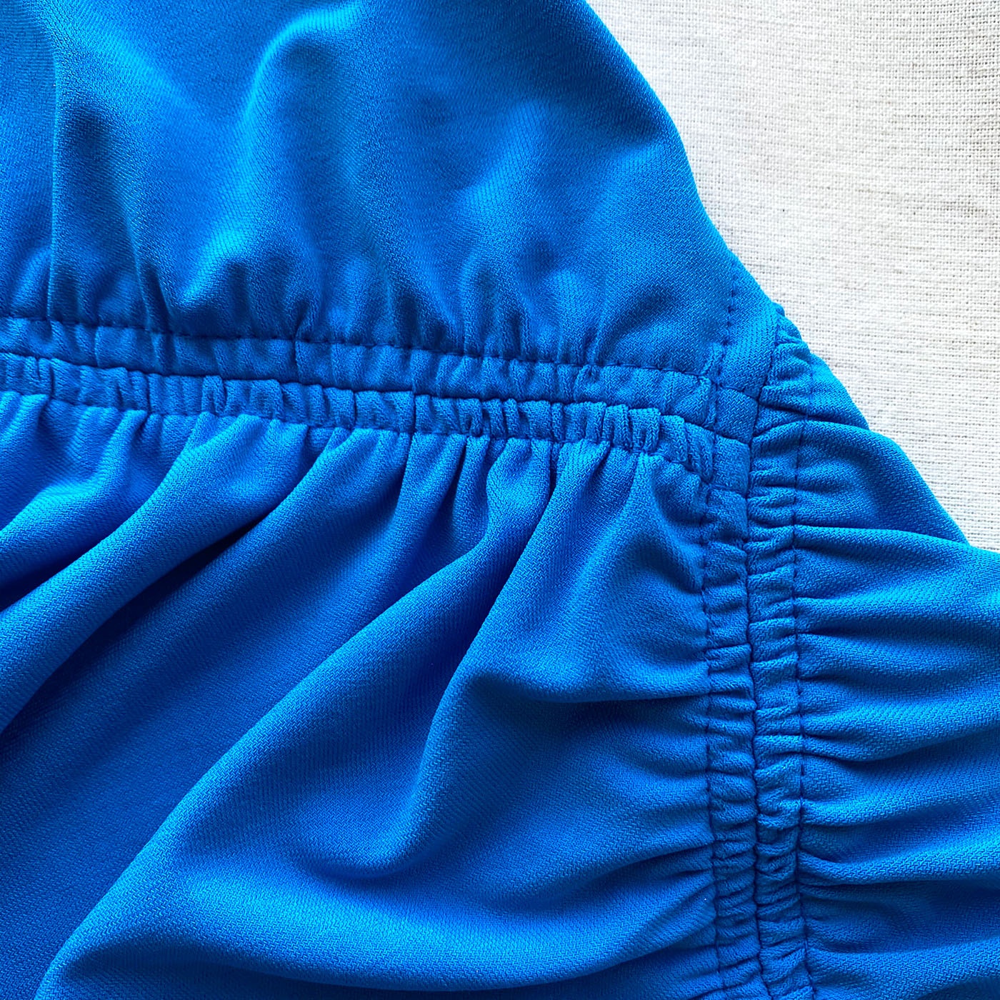 Bright Blue One Shoulder Ruched Mini Dress - 5