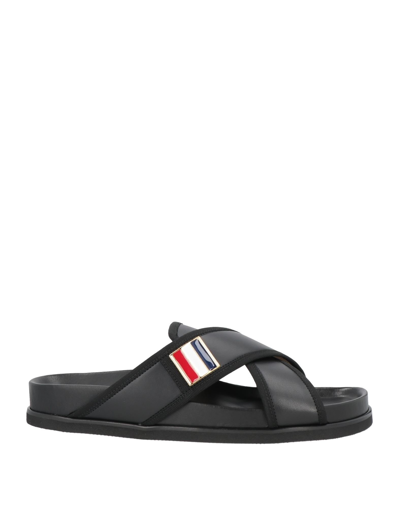 【関税込み】 ☆THOM BROWNE☆ ロゴ メンズ サンダル ブラック Thom Browne Black Men's Sandals | yoox | REVERSIBLE