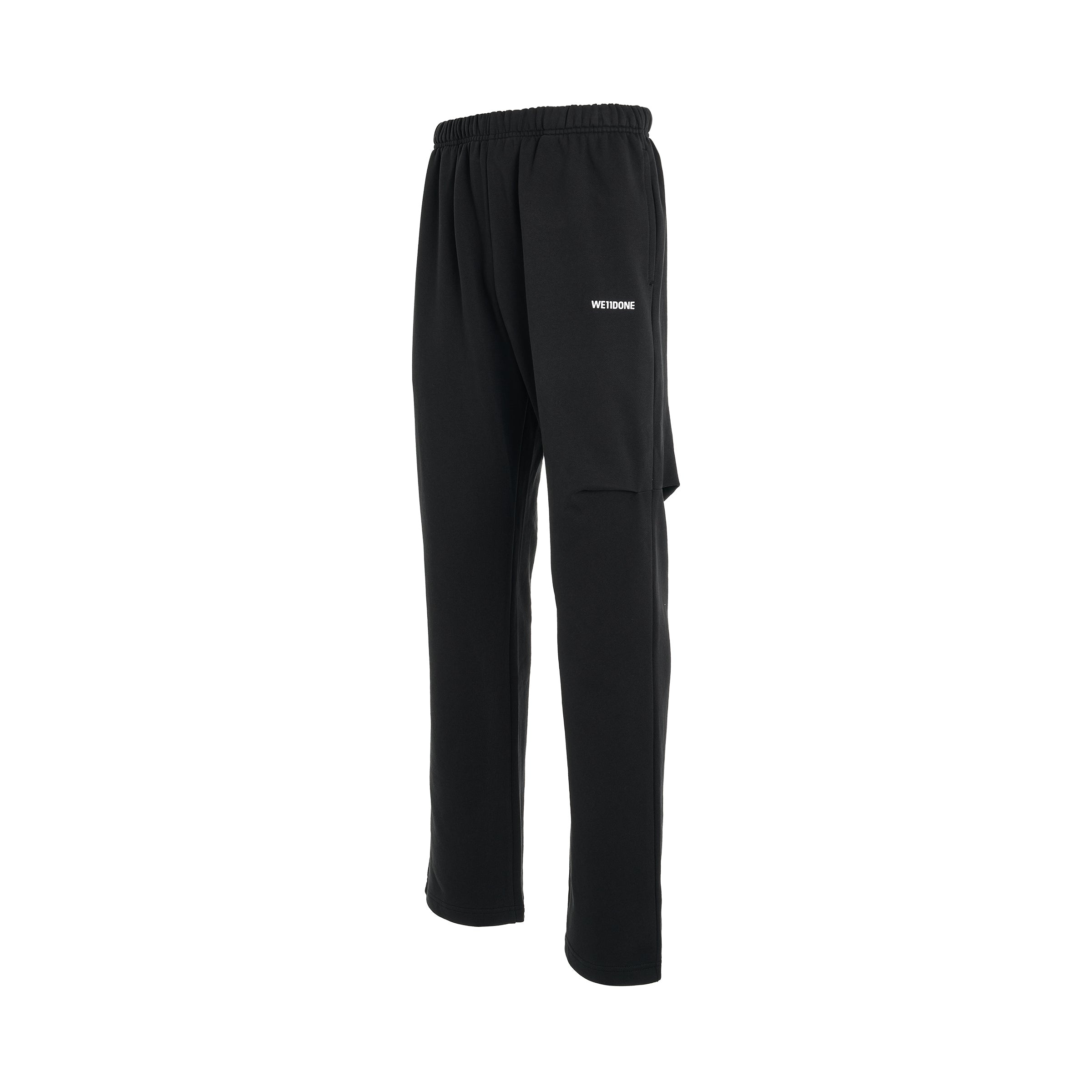 Back Logo Wide Jogger Pants in Black - 2