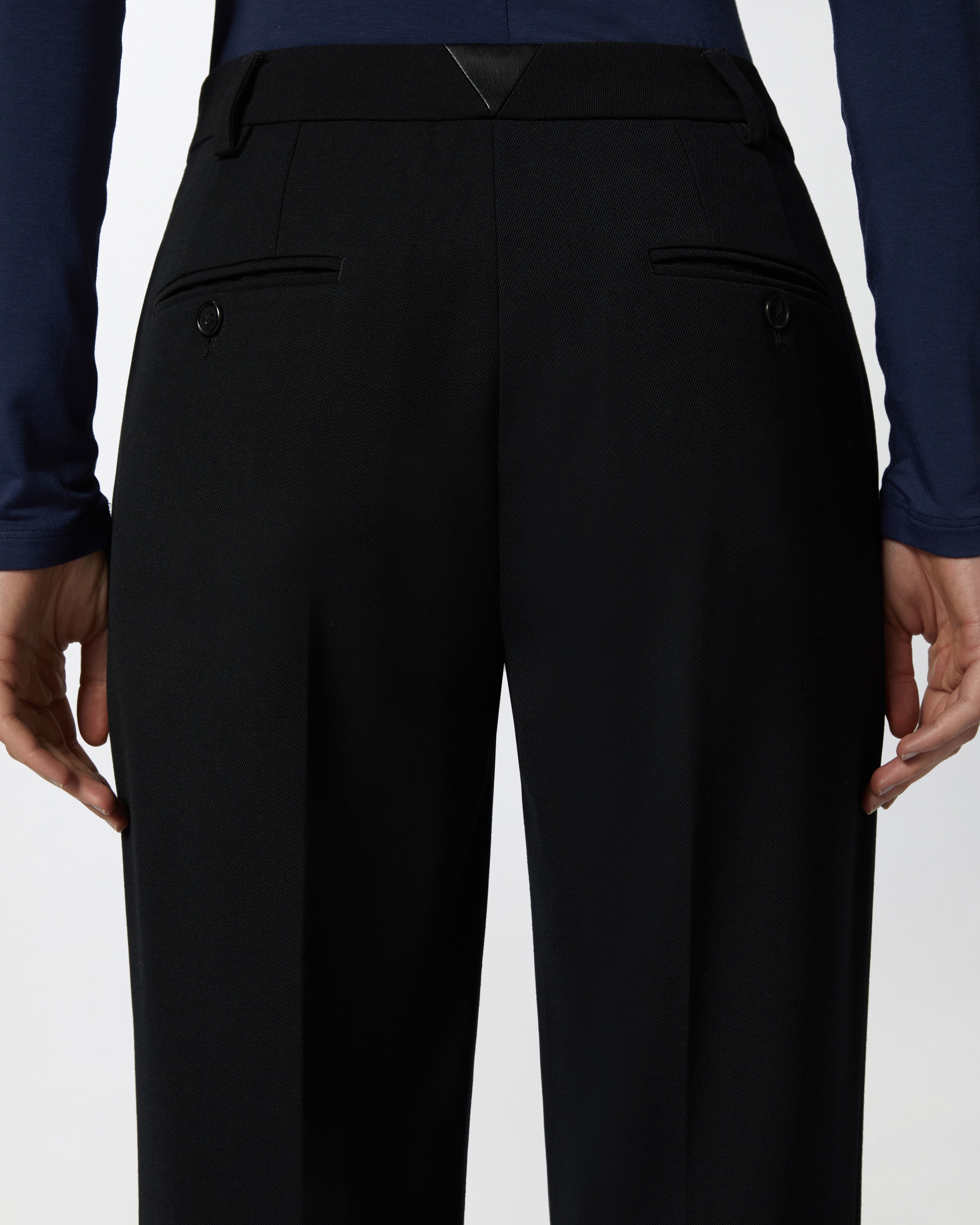 TAILORED WIDE-LEG TWILL TROUSERS - 5