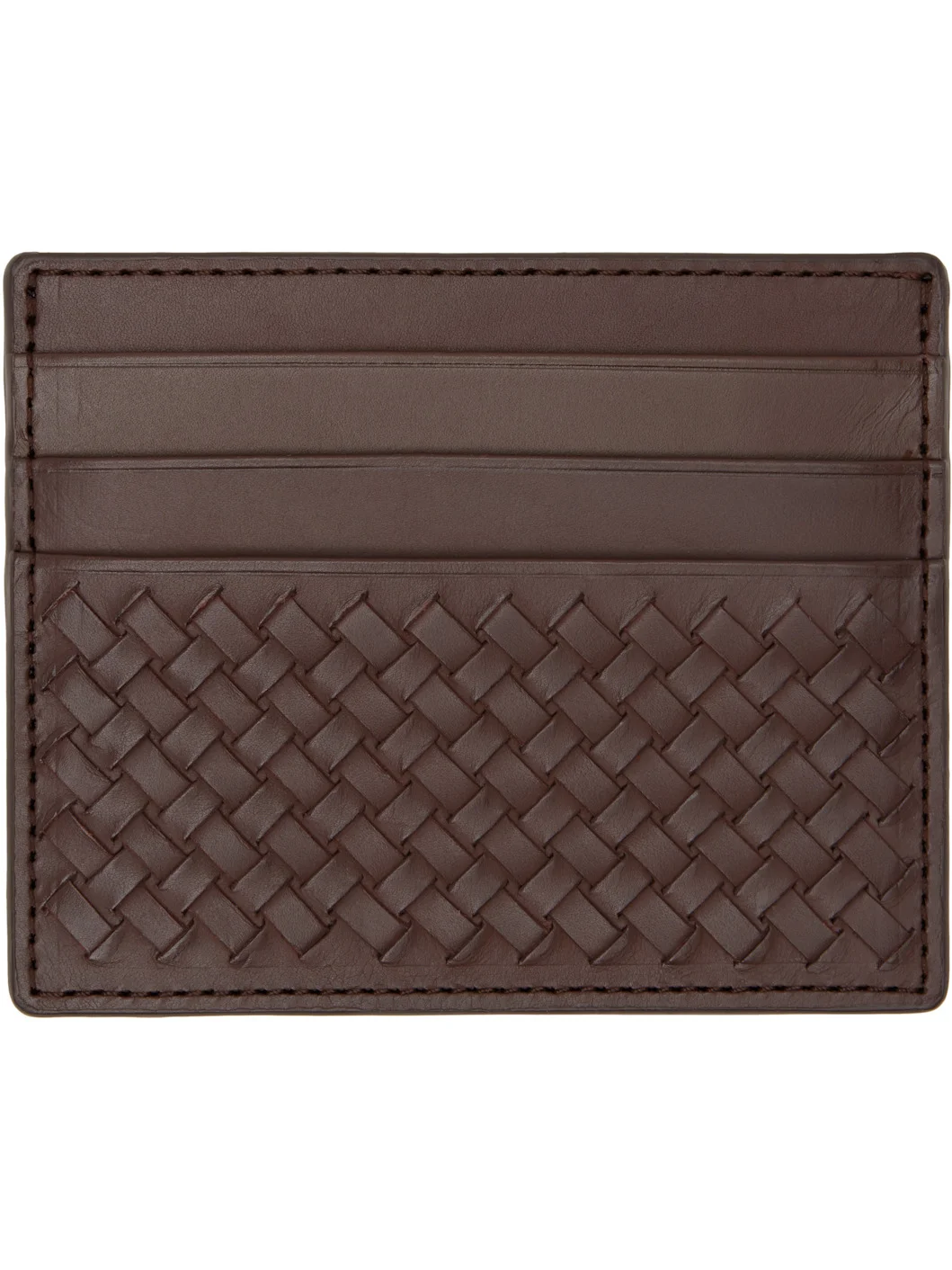 Brown Interlaced Card Holder - 1