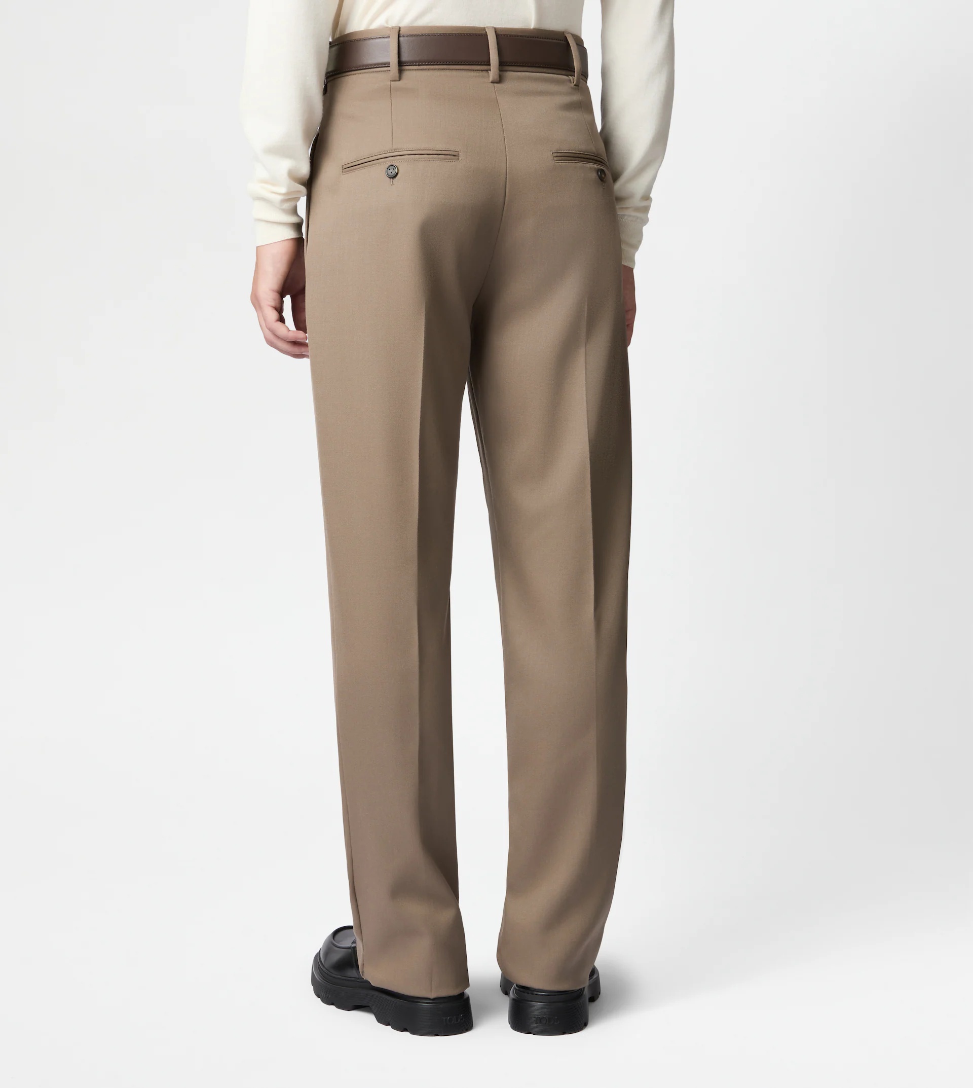 CARROT PANTS IN WOOL - BEIGE - 5