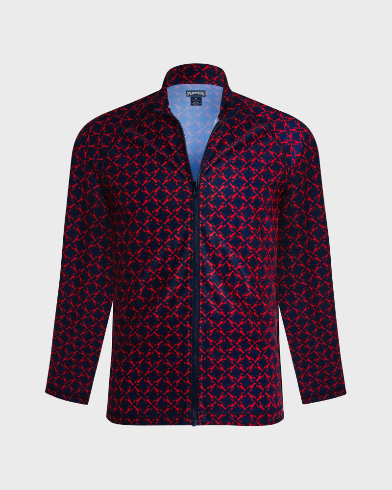 Men Zipped Long Sleeves Rashguard Homard Pixel 1