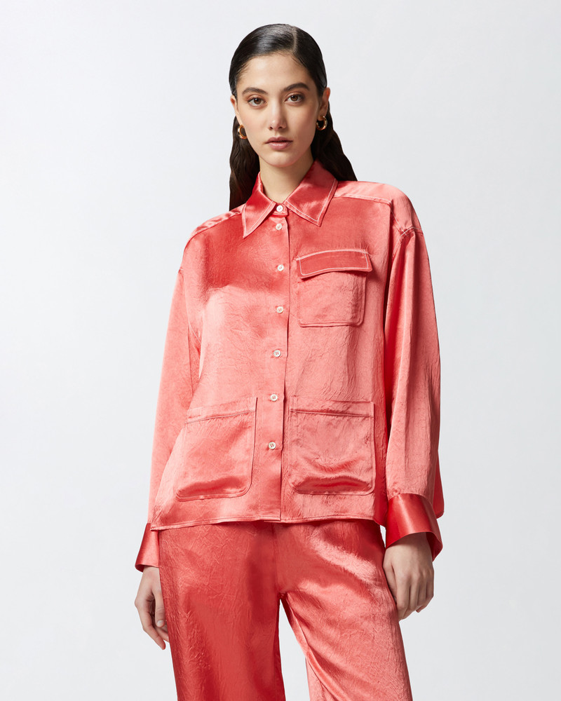 PINKO FLOWING SATIN SHIRT WITH SMALL POCKET outlook