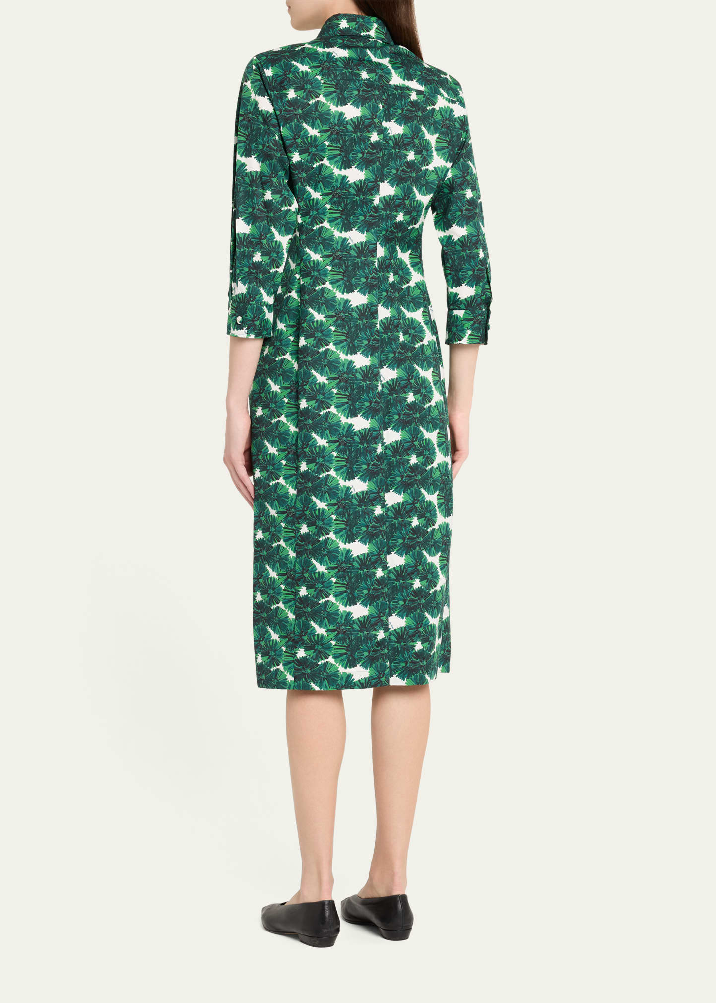 Maremma Floral Waist-Tie Midi Shirtdress - 3