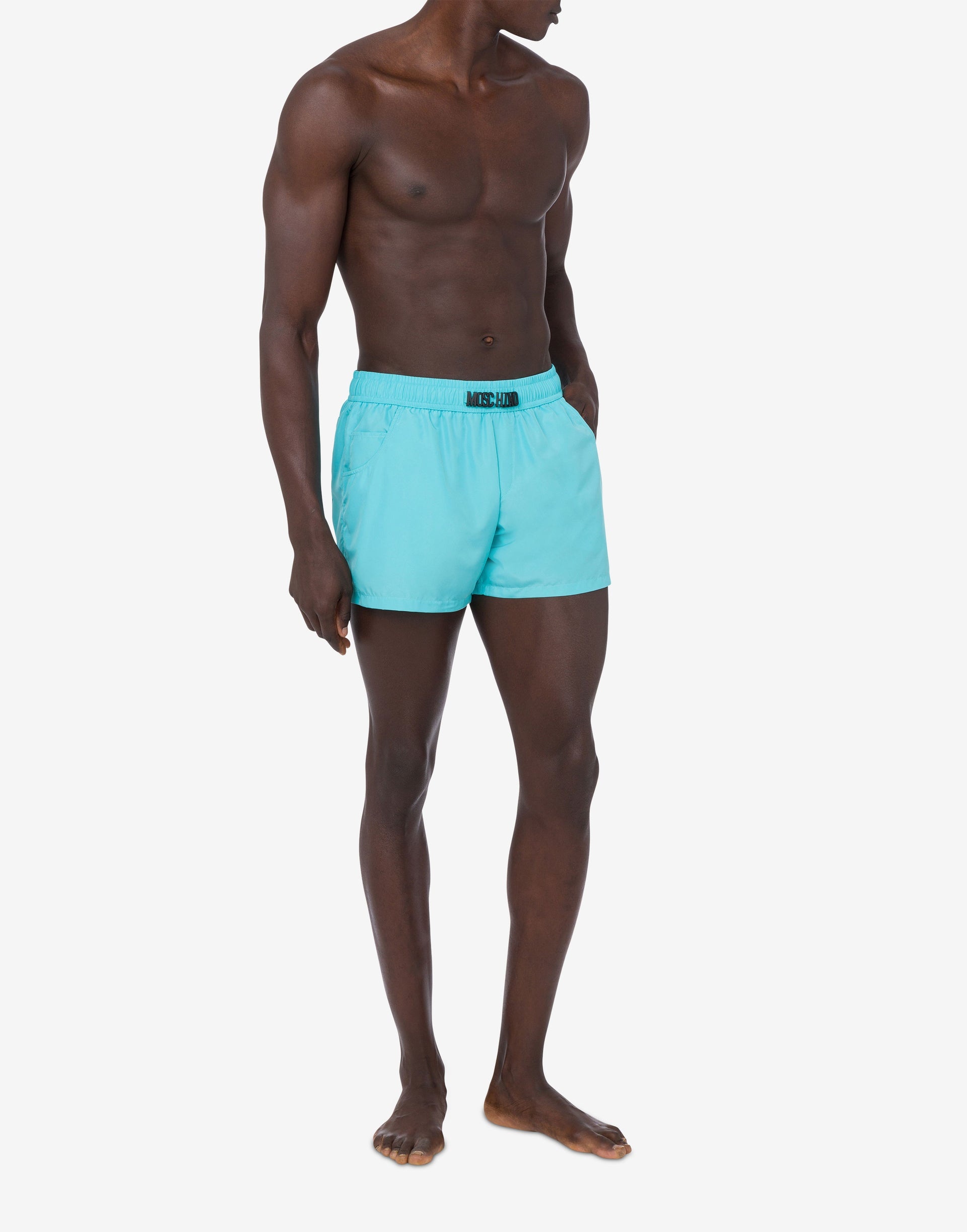SWIM BOXER IN NYLON BLACK LETTERING - 1