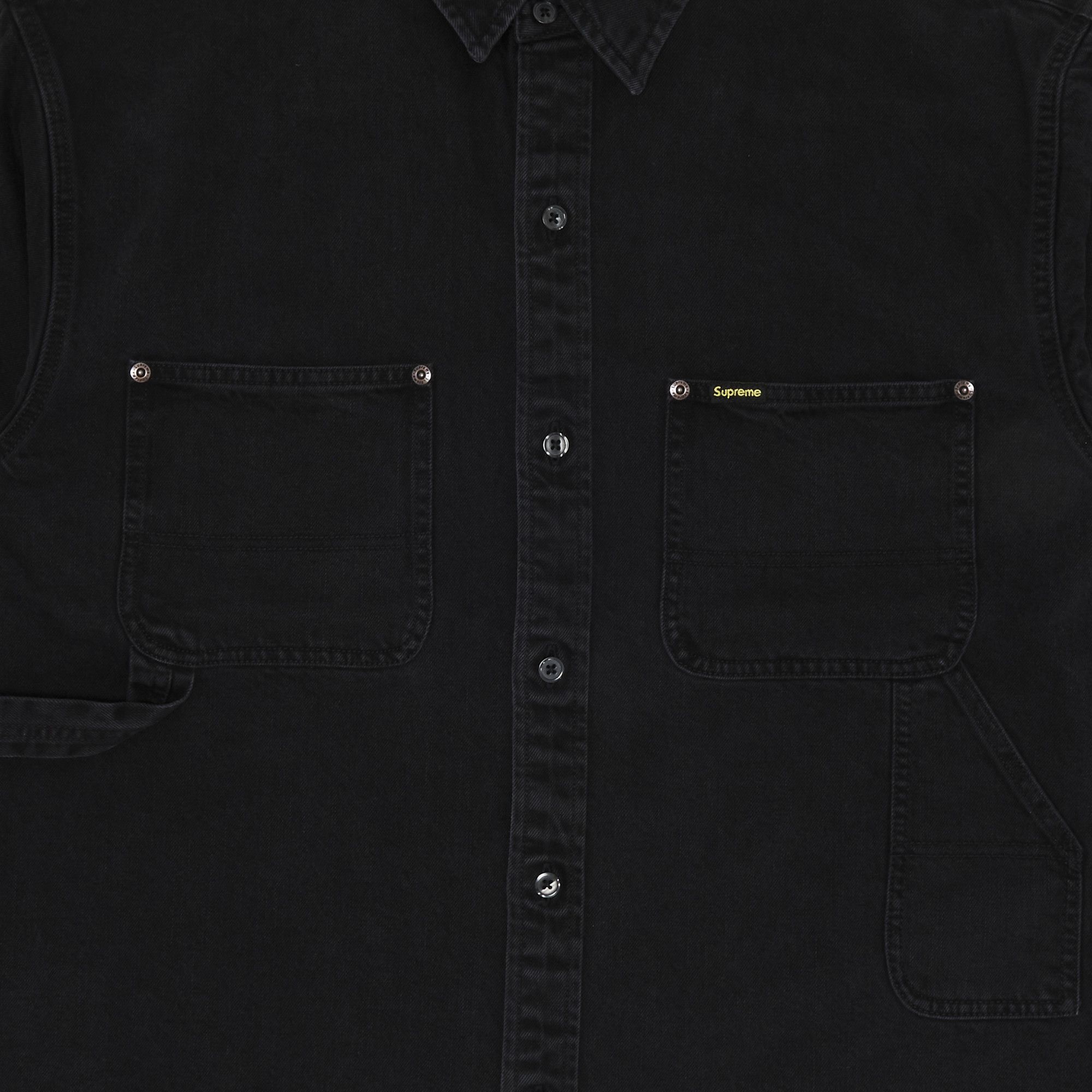 Supreme Loose Fit Short-Sleeve Denim Painter Shirt 'Black' - 3