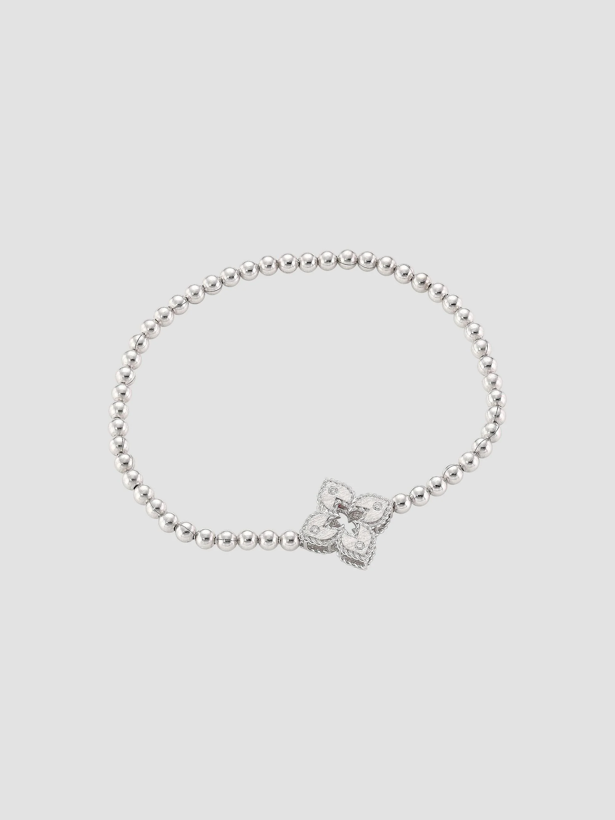 Women's Petite Venetian Small Station 18K White Gold & 0.03 TCW Diamond Stretch Bracelet - White Gol - 1