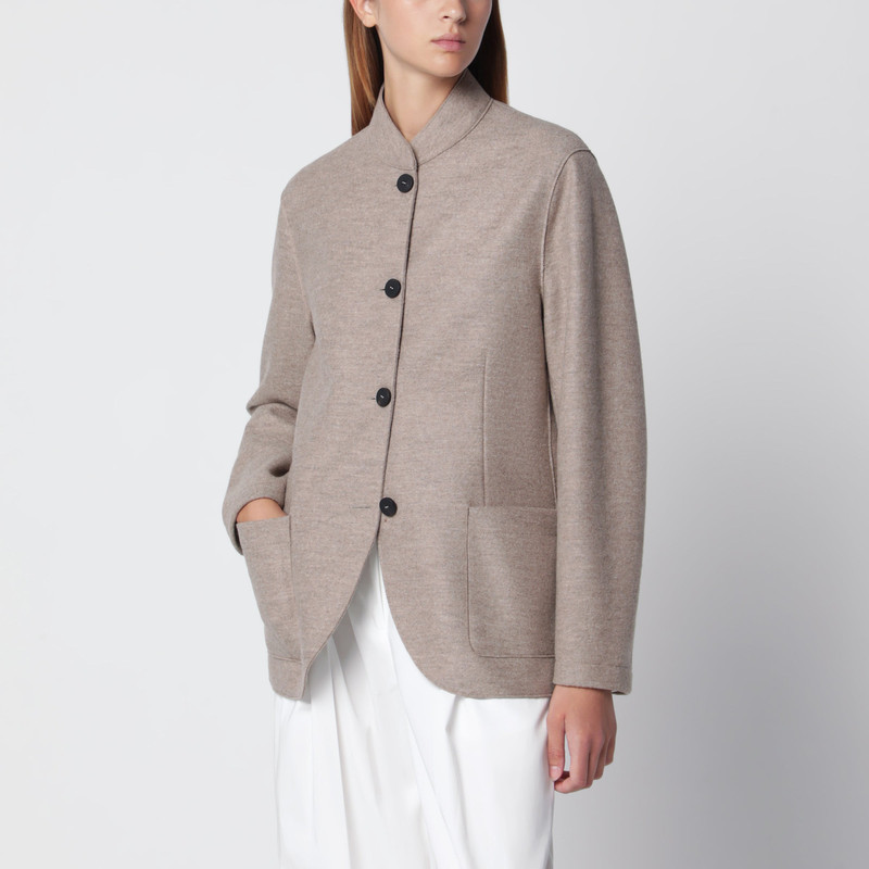 Beige mélange wool jacket 1