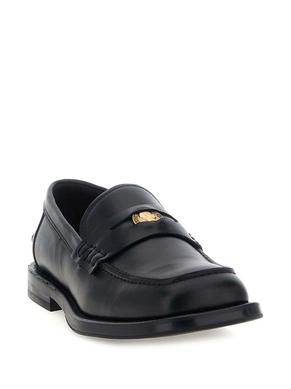 coin-detail leather loafers - 2
