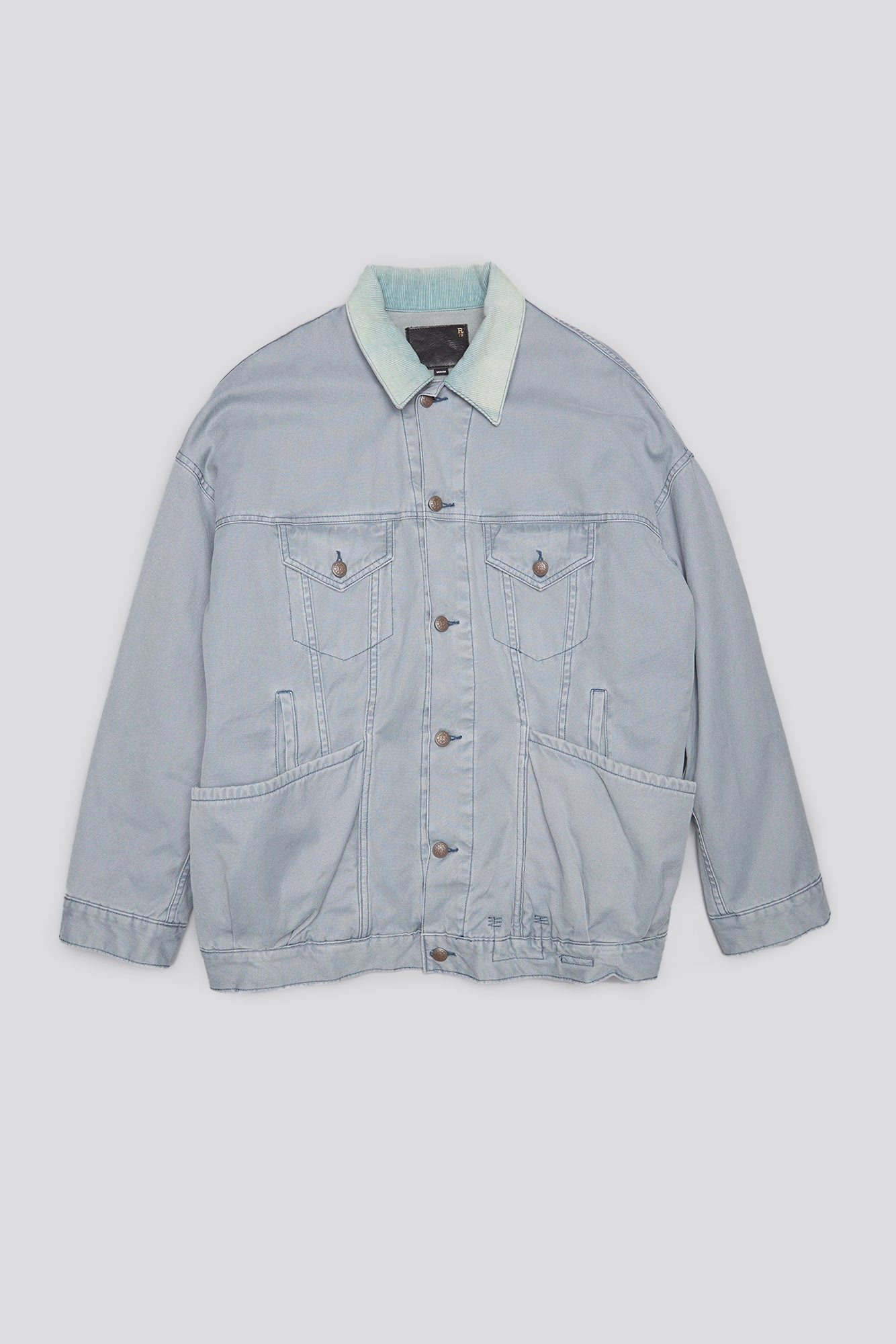 LACEY TRUCKER JACKET - FADED STEEL BLUE CANVAS - 4