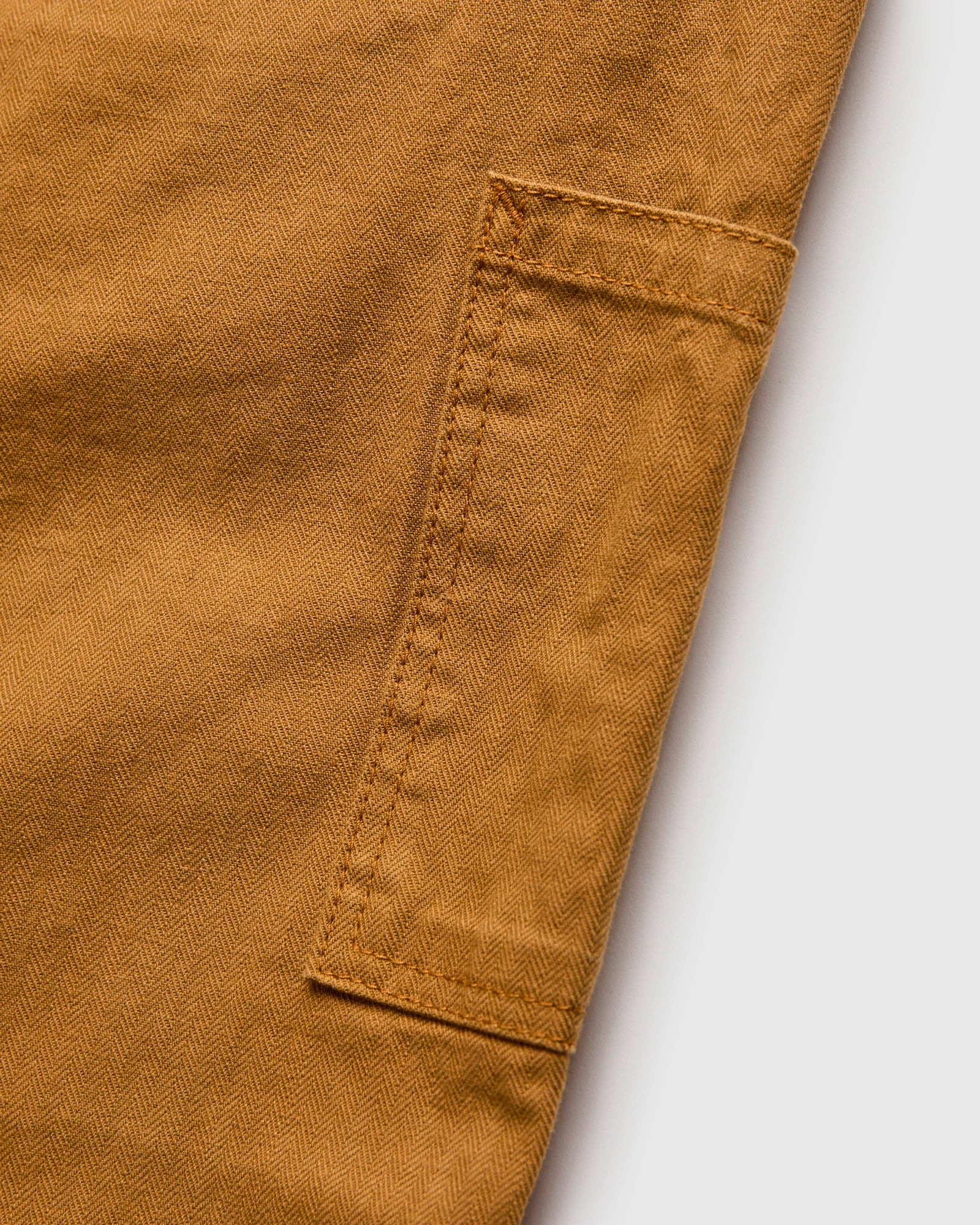 Sulfur Dye Herringbone Work Pants in Camel - 4