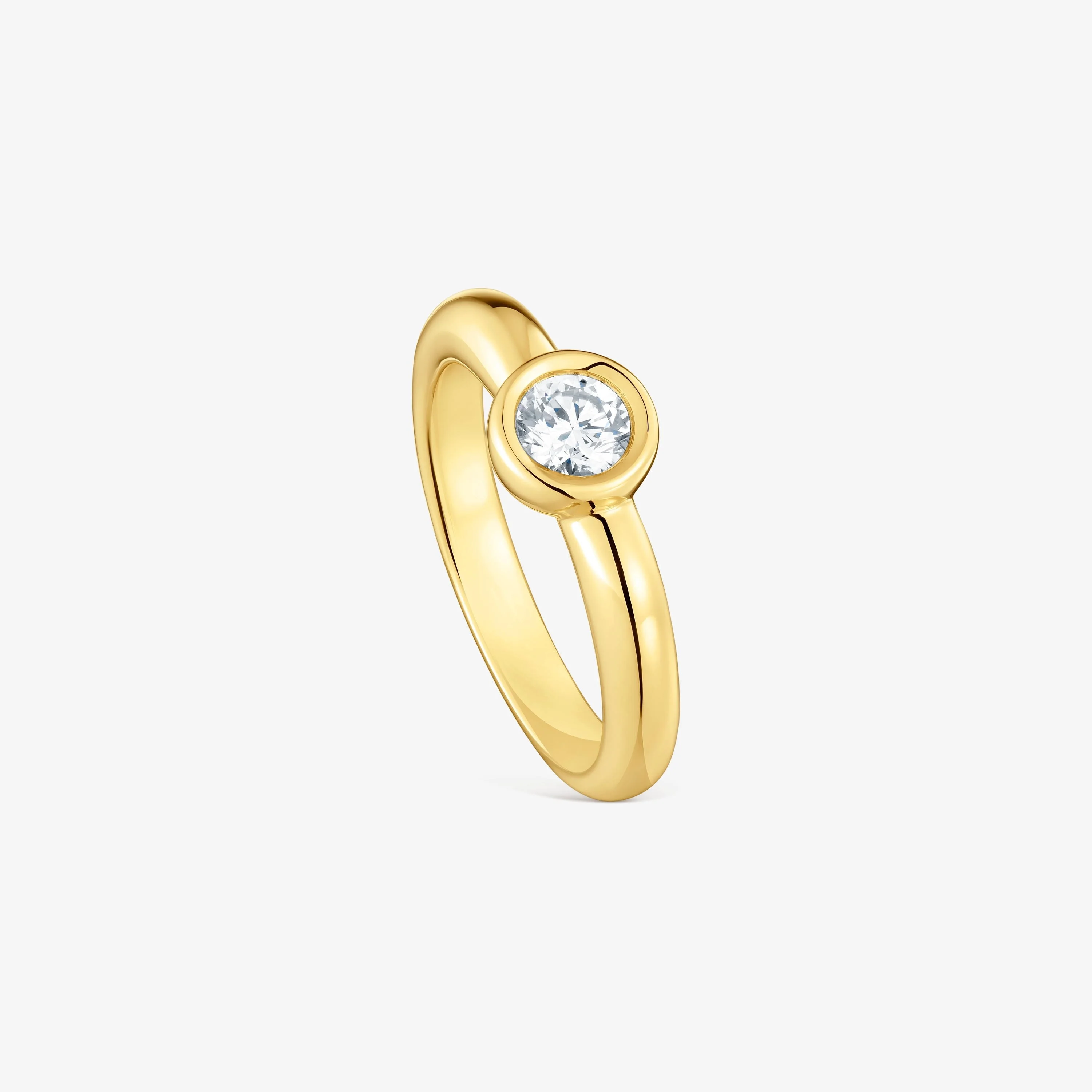 18K gold vermeil Wide ring with laboratory-grown diamond Line LGD - 1