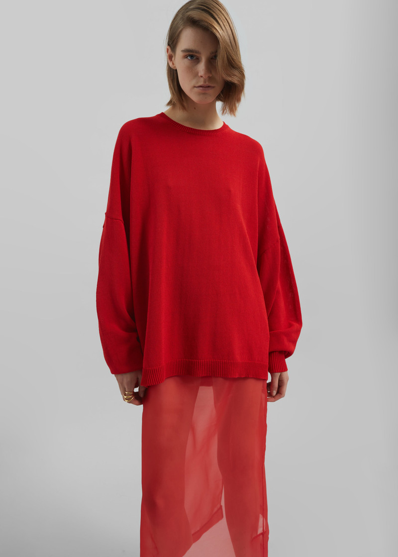 Basel Crew Neck Sweater - Red 4