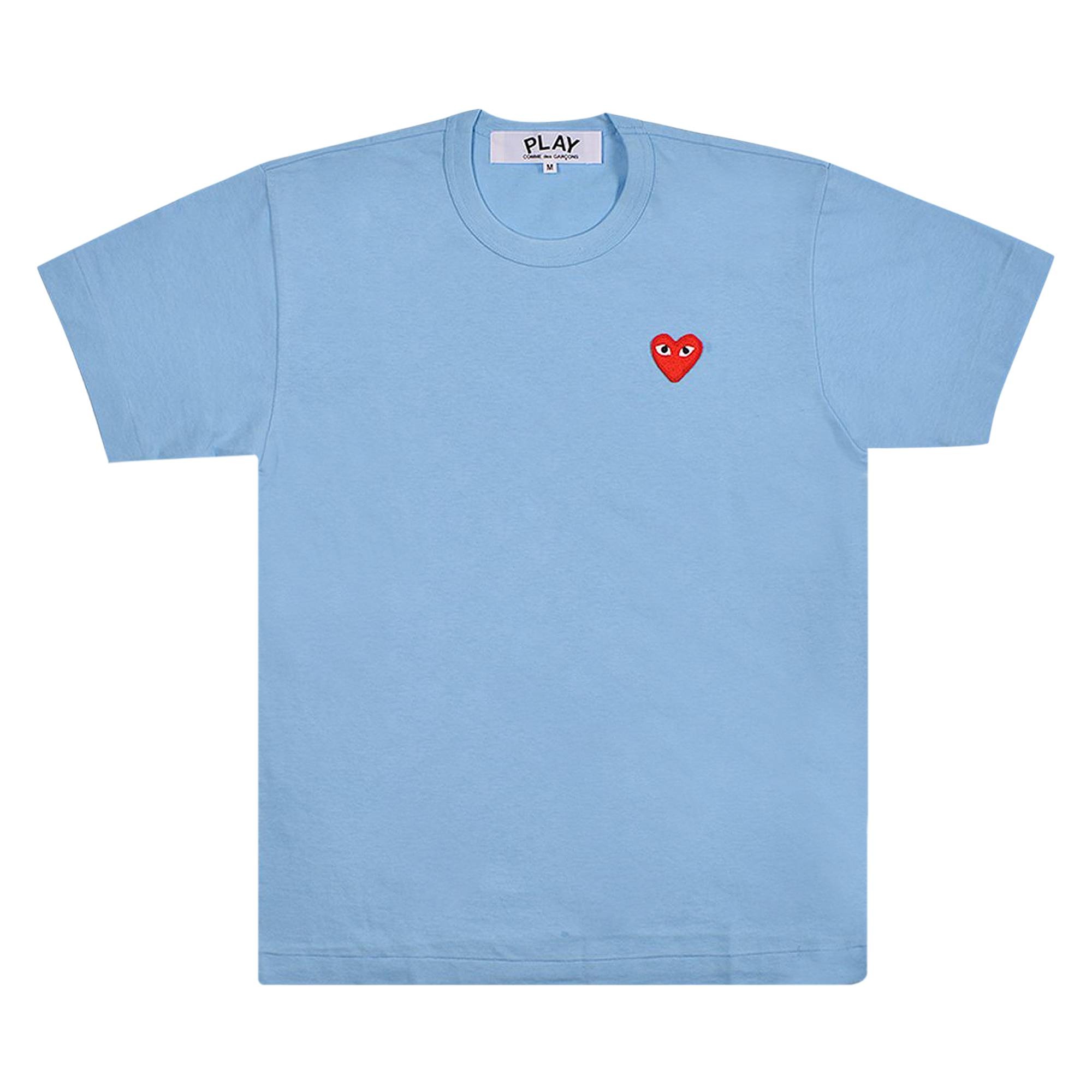Comme des Garçons PLAY Pastelle Red Emblem T-Shirt 'Blue' - 1