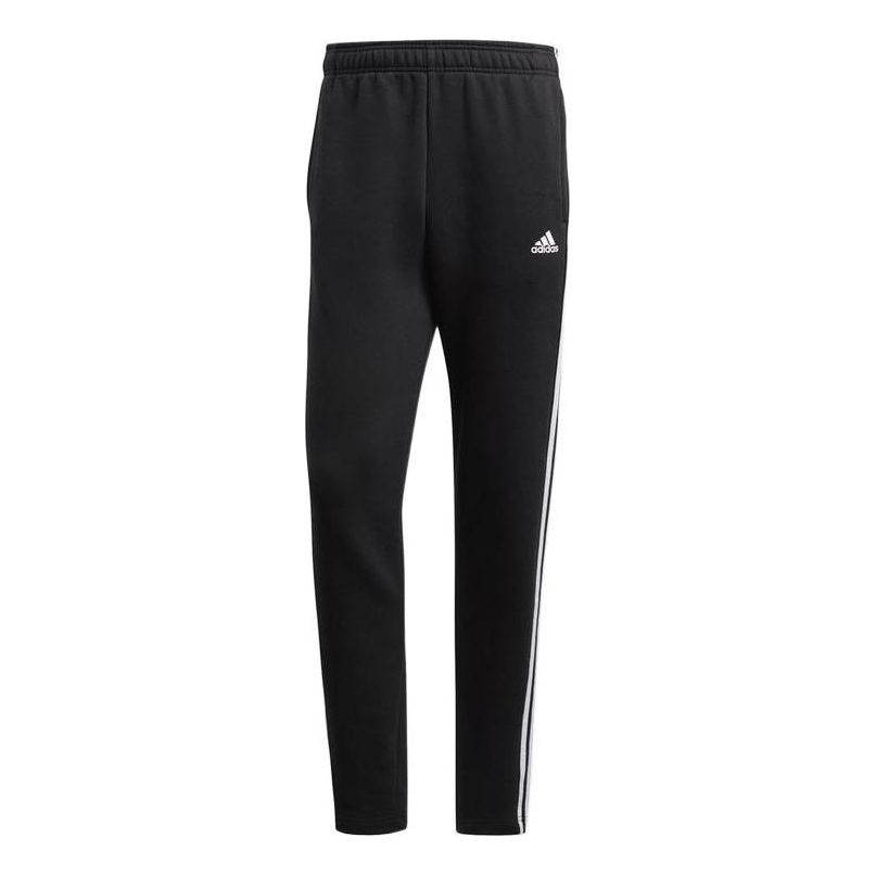 Men's adidas Solid Color Stripe Knit Sports Pants/Trousers/Joggers Black BK7422 - 1