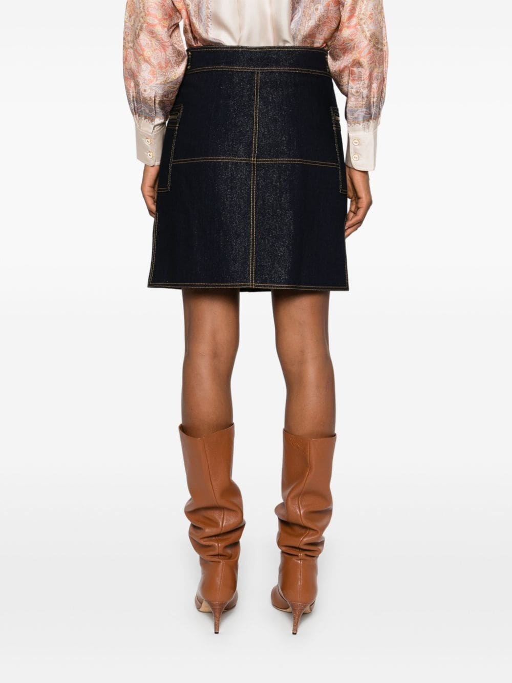 denim mini skirt - 4