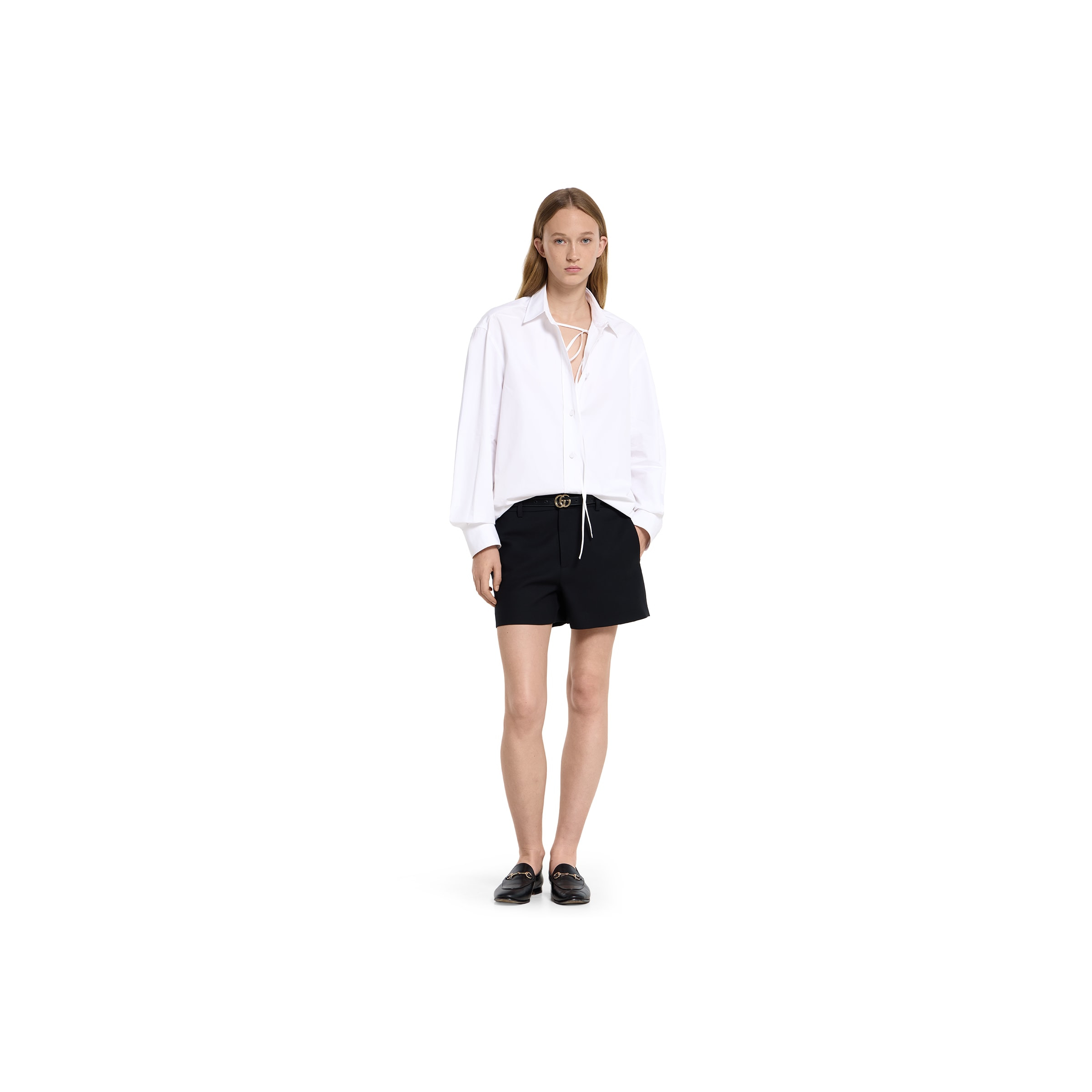 Wool silk shorts with embroidery - 2