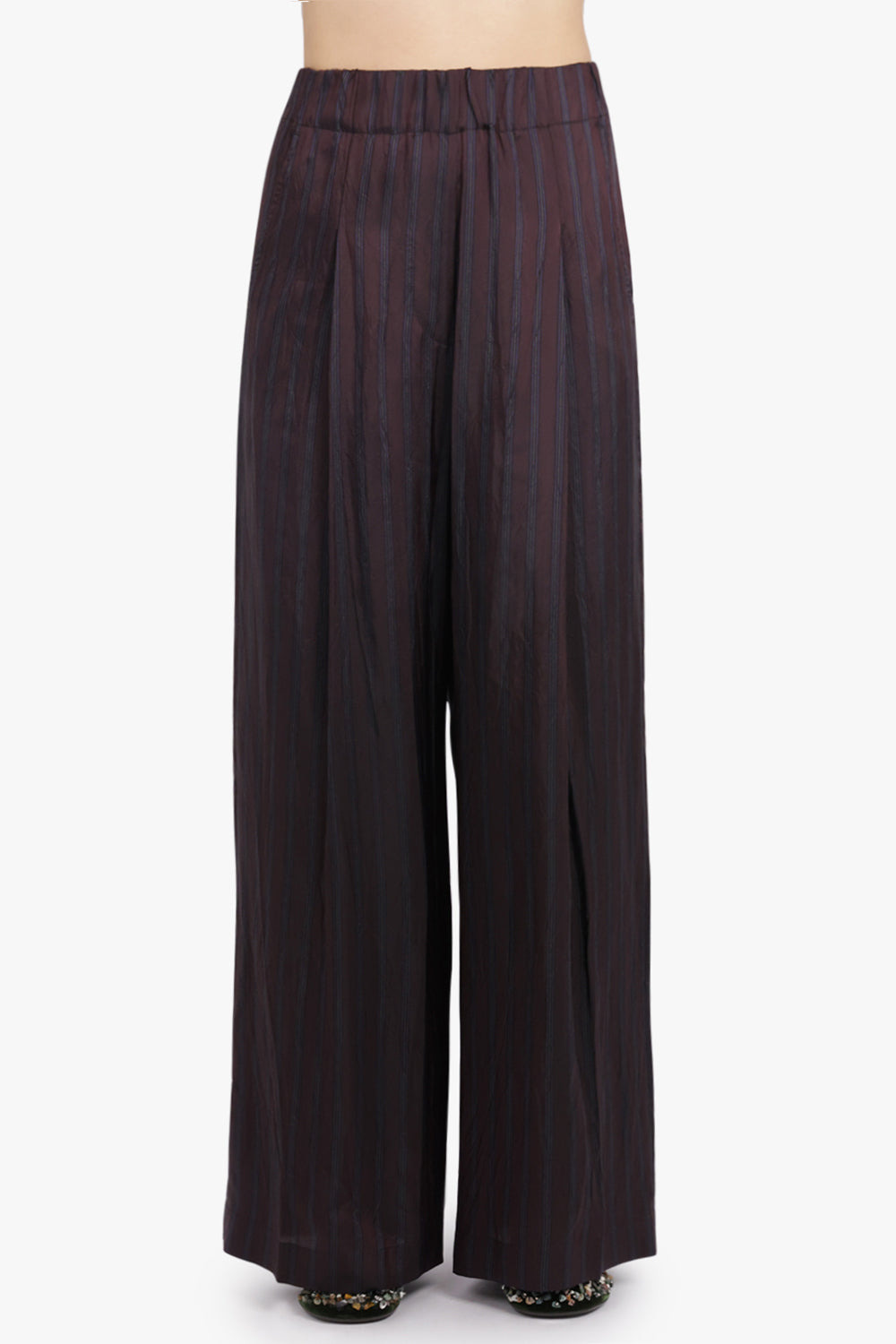 PILA STRIPE WIDE LEG PANT | BURGUNDY - 3