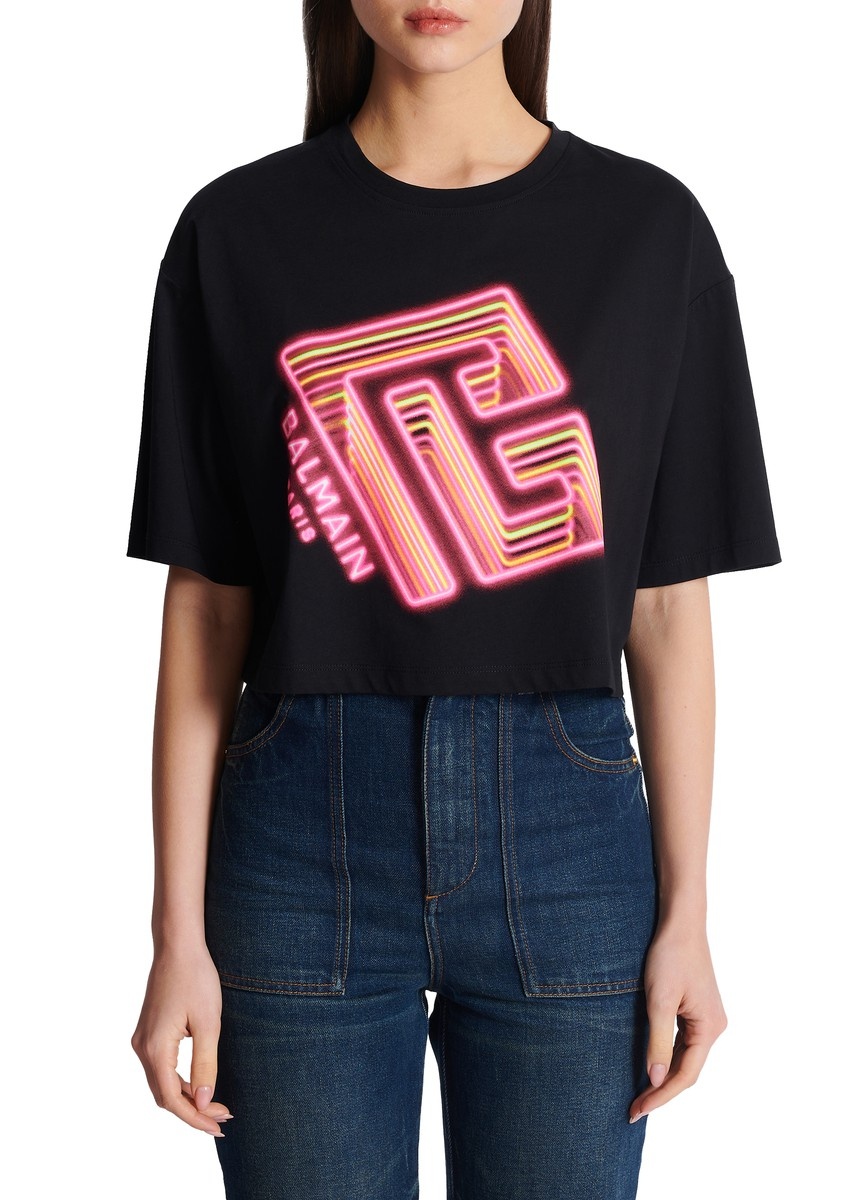 Short T-Shirt with Neon print - 2