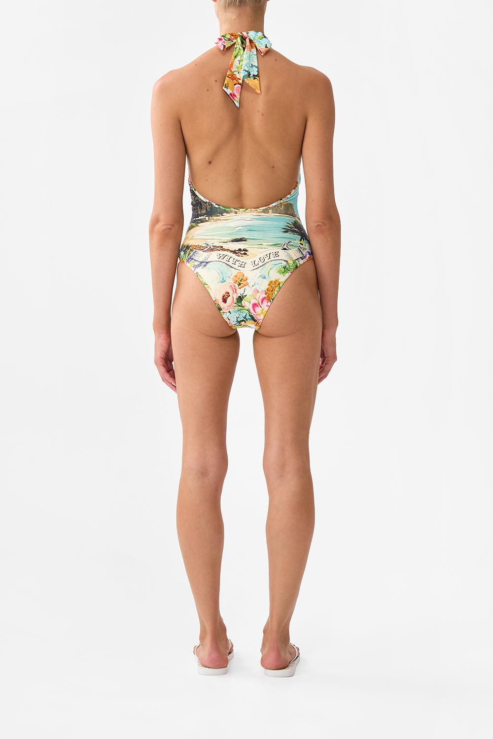 REVERSIBLE BIND EDGE V NECK HALTER ONE PIECE - 3