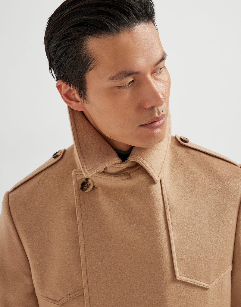 Cashmere beaver cloth trench coat 3