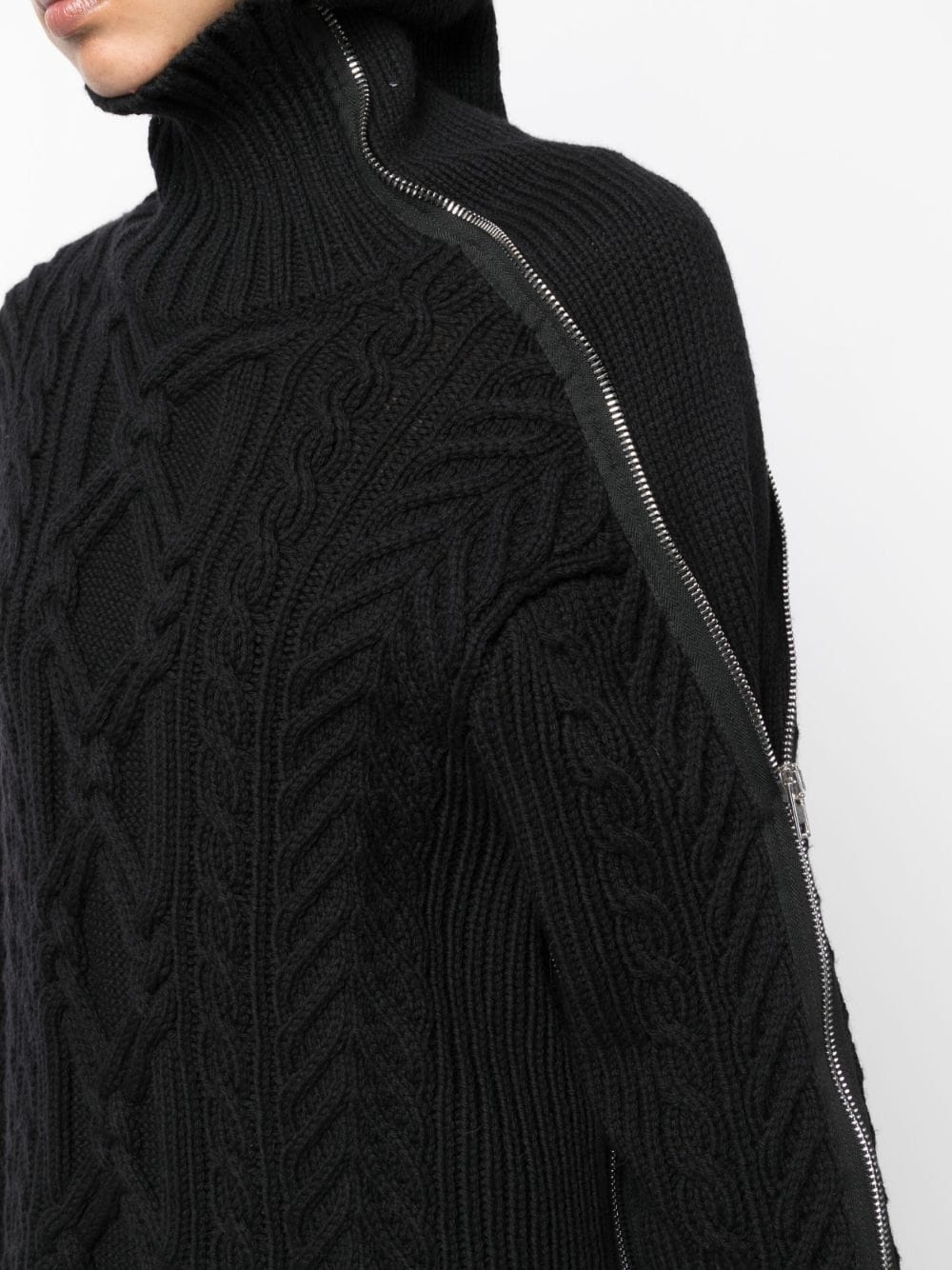 cable-knit zip-detailed jumper - 5