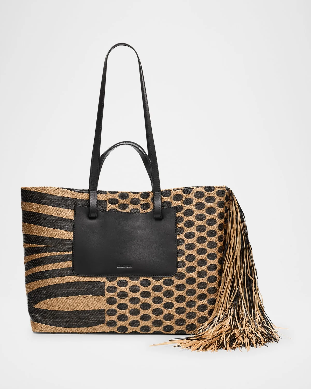 Lali Large Multi-Pattern Fringe Tote Bag - 1