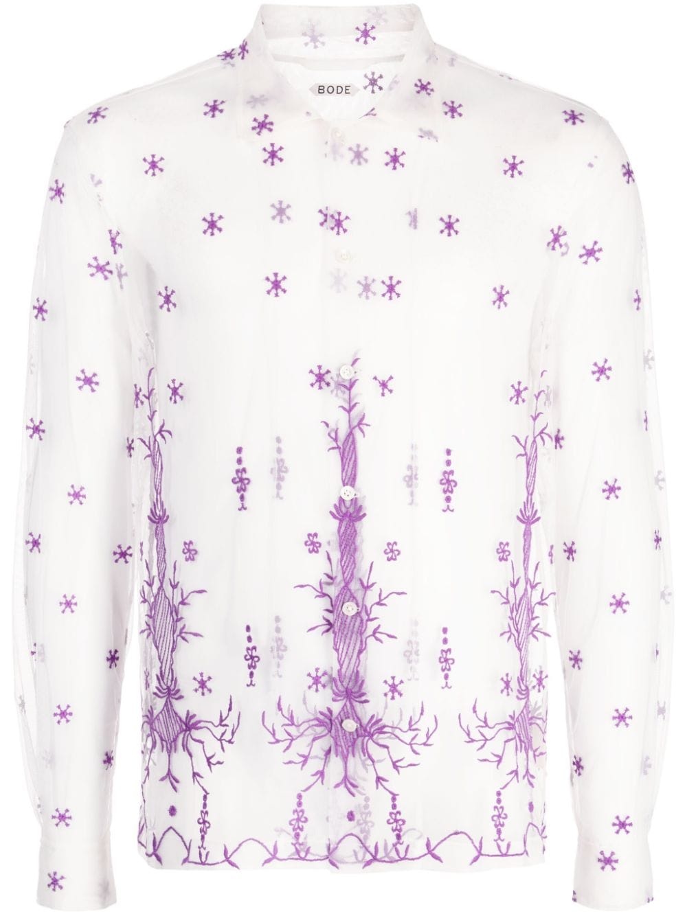 embroidered long-sleeve shirt - 1