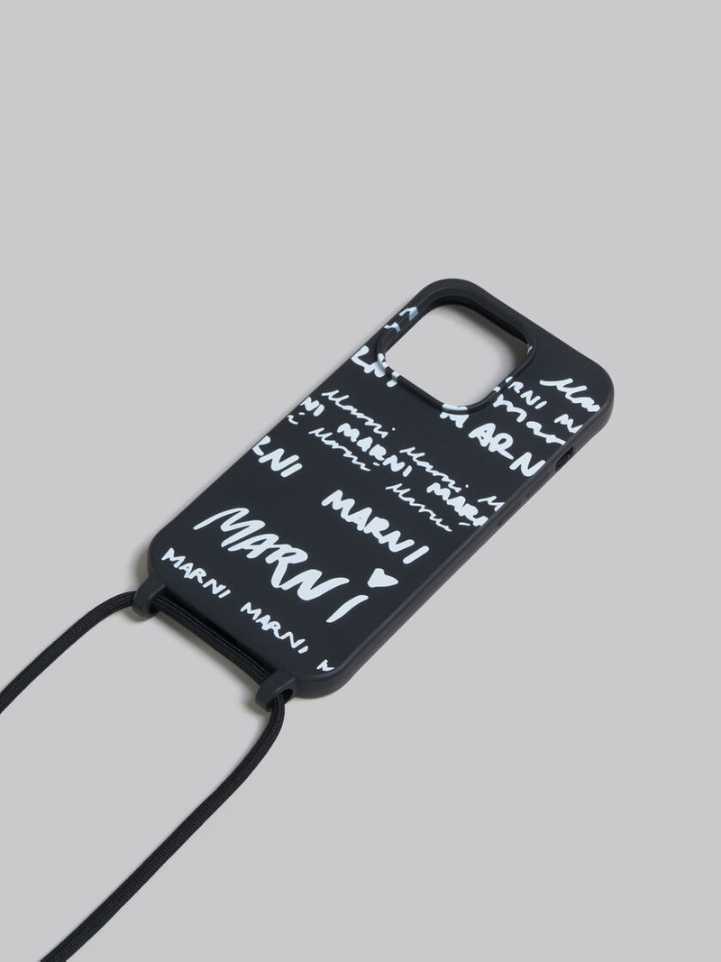 FUCHSIA GUMMY IPHONE COVER WITH NECK STRAP 3