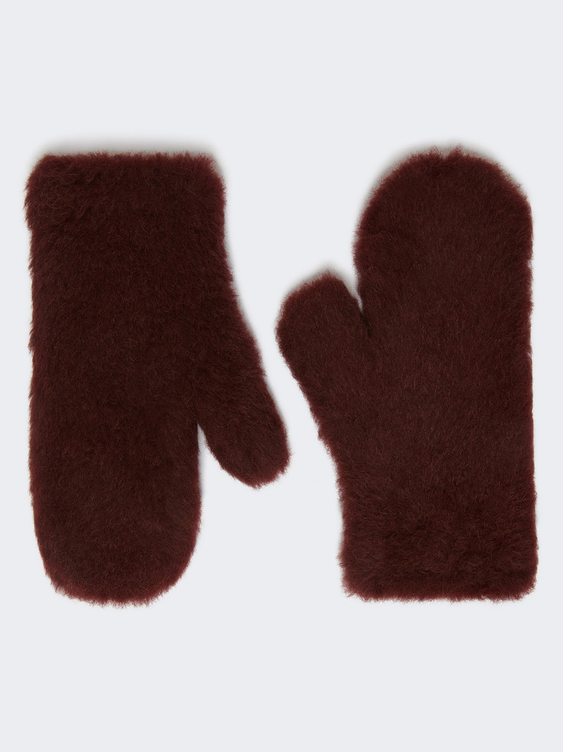 OMBRATO Mittens in alpaca and wool Teddy fabric 1