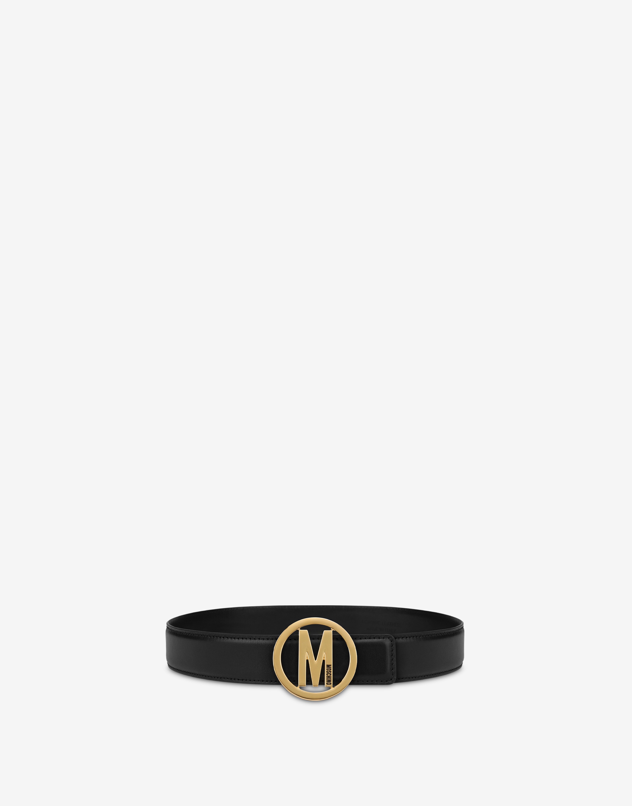 CIRCLE M BUCKLE CALFSKIN BELT - 1