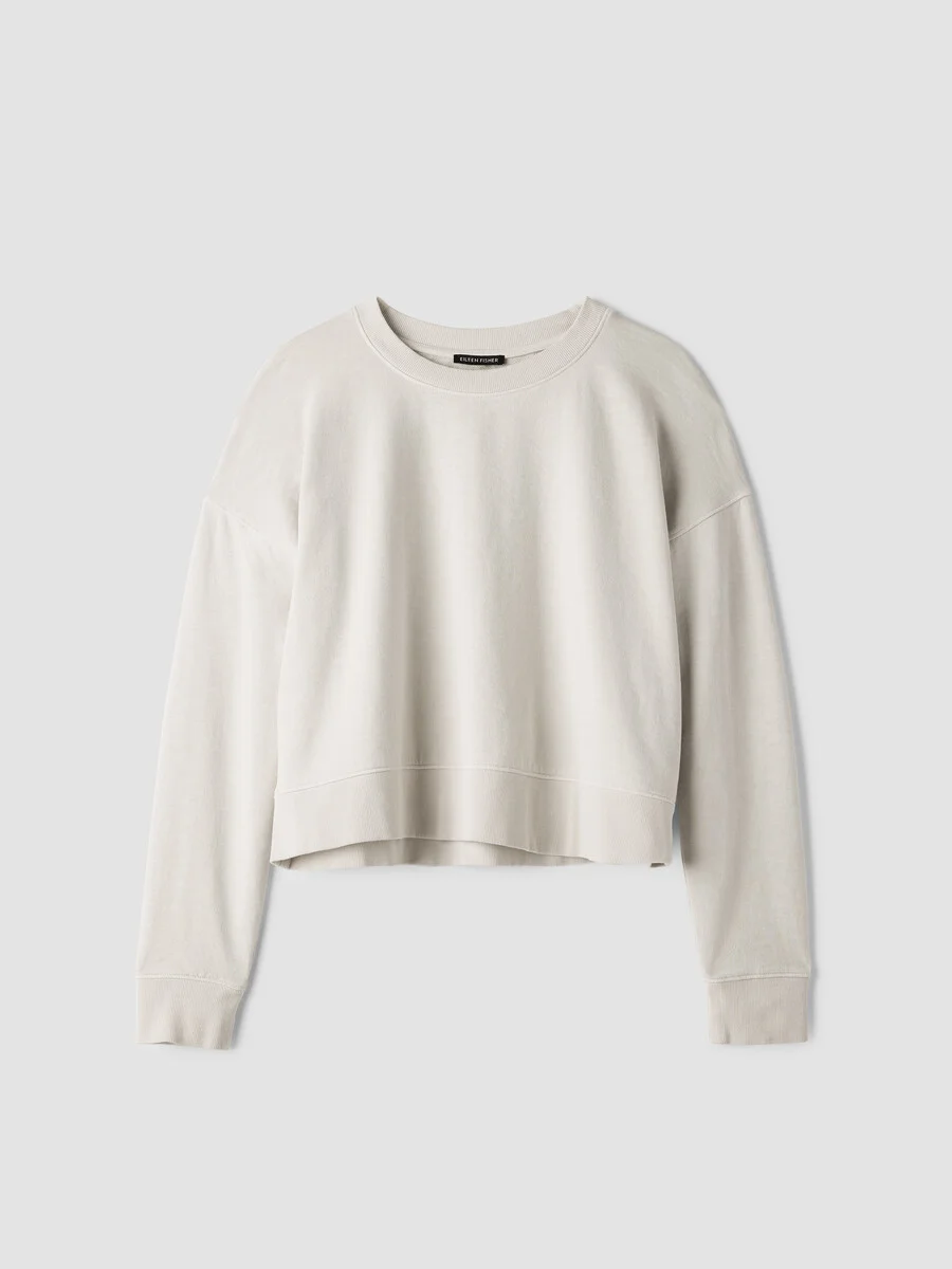 Garment-Dyed Organic Cotton Terry Cropped Box-Top - 1