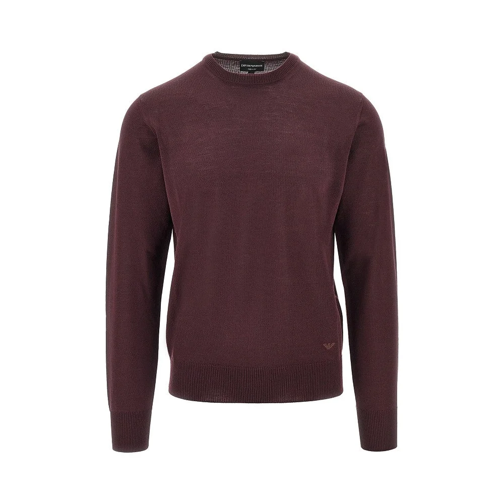 VIRGIN WOOL SWEATER WITH EAGLE EMBROIDERY - 1