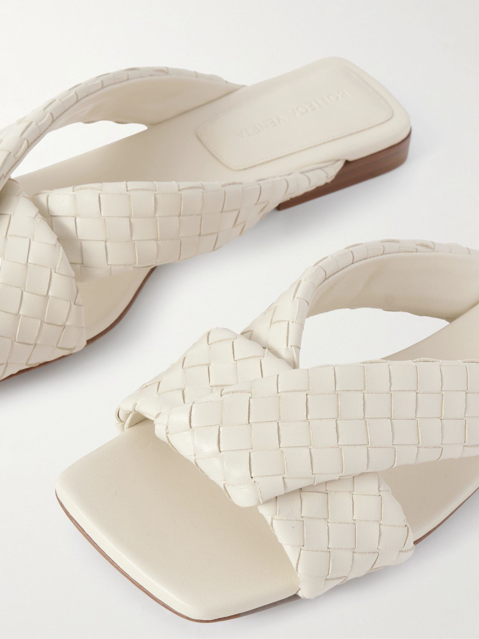 Riva intrecciato leather sandals Off-white - 4