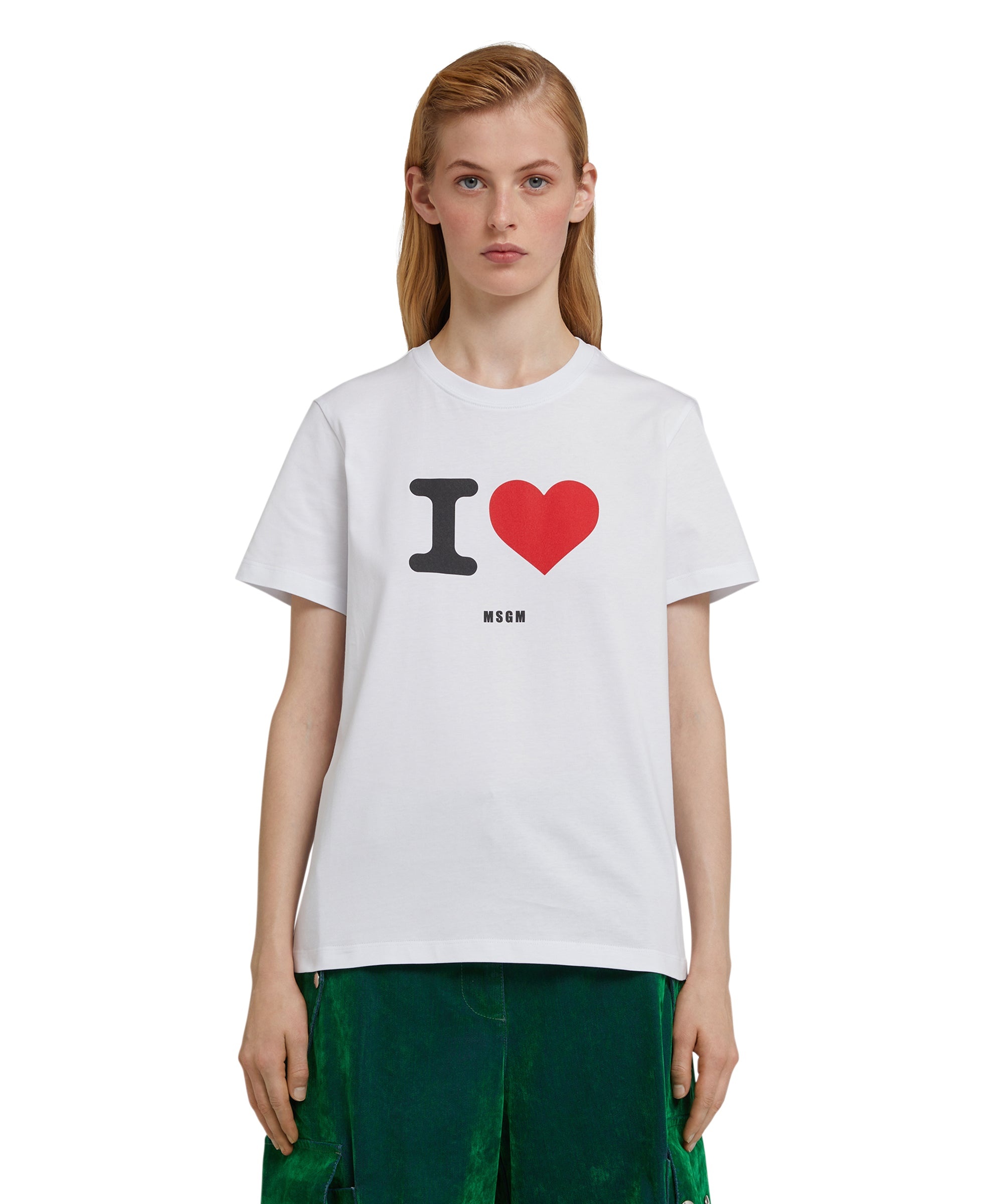 Cotton crewneck t-shirt with seasonal statement - 2